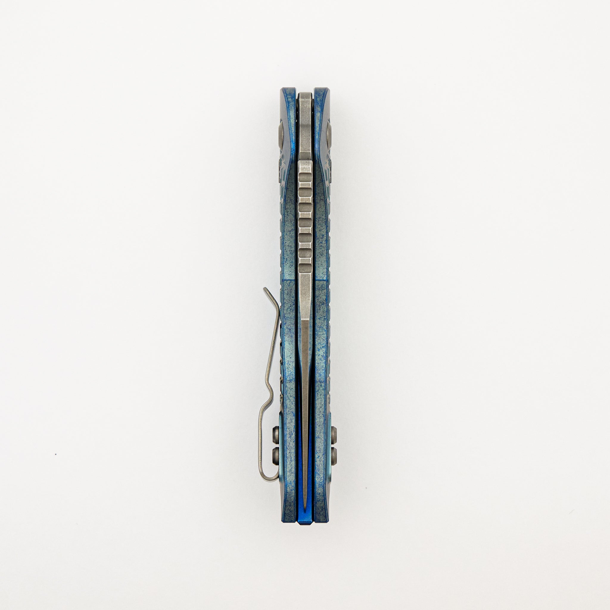 "Marfione Select" Stitch - RAM-LOK Stonewash Finish Ice Blue Anodized Frag Pattern Titanium W/ Blue Titanium Accent 169RL-10FRMS6