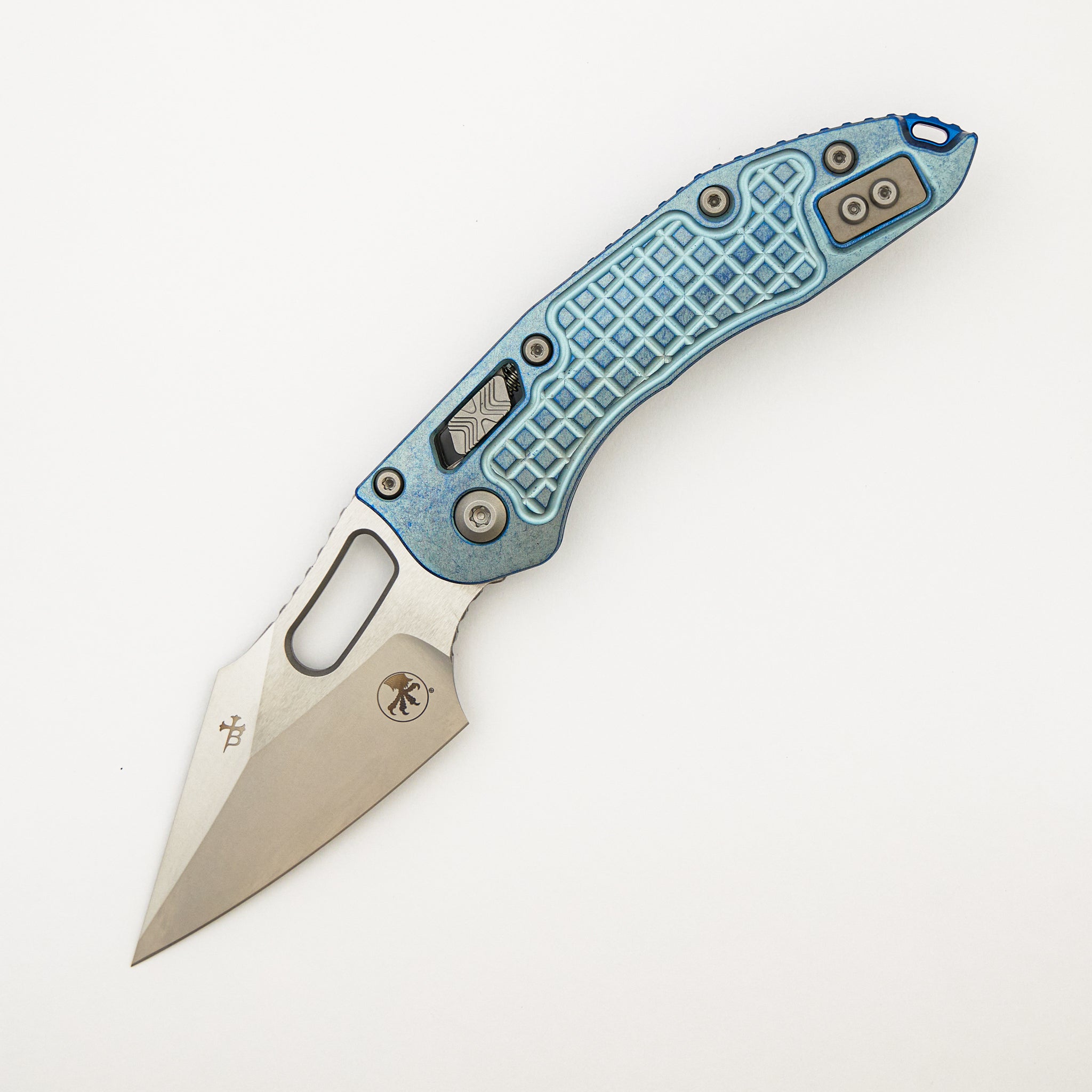"Marfione Select" Stitch - RAM-LOK Stonewash Finish Ice Blue Anodized Frag Pattern Titanium W/ Blue Titanium Accent 169RL-10FRMS6