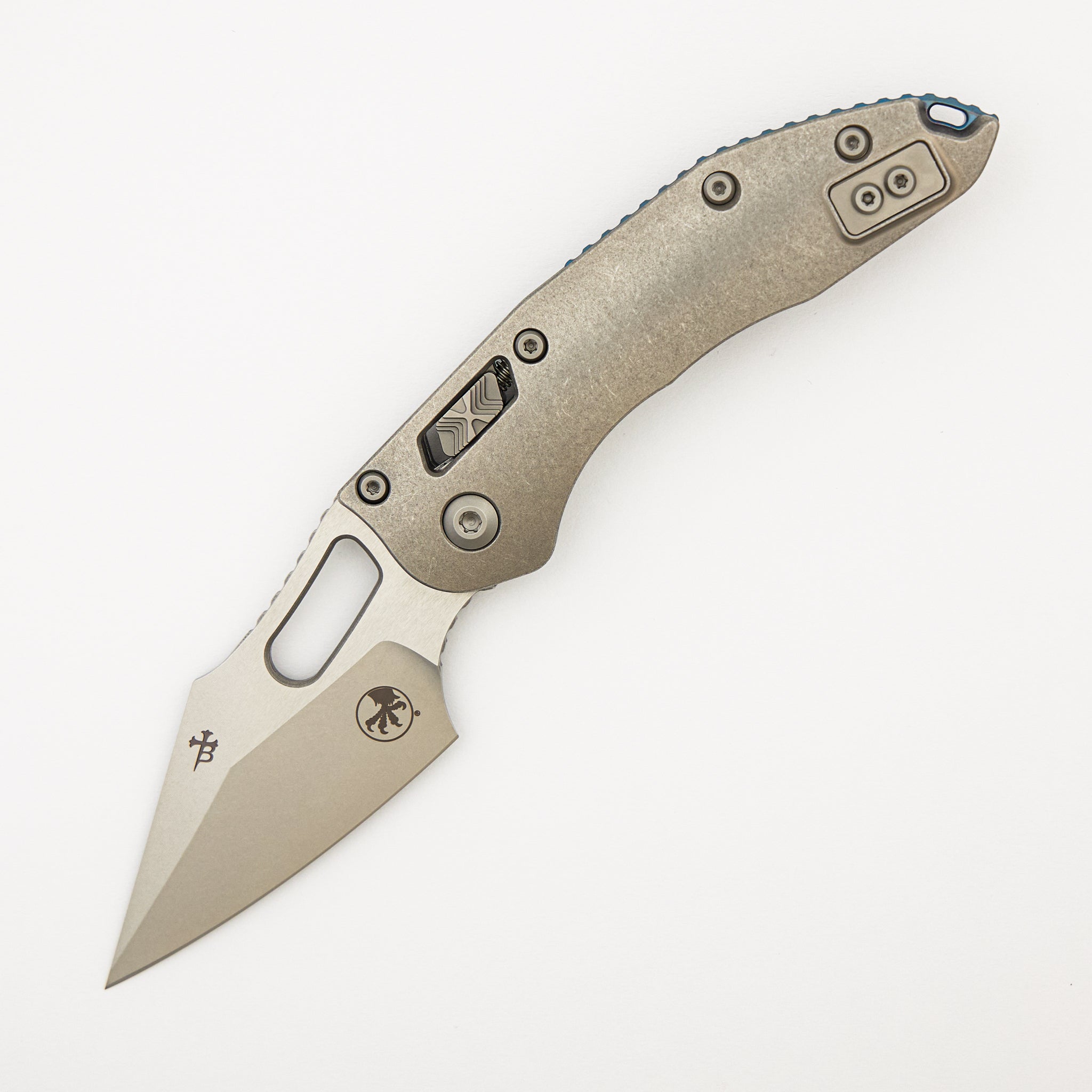 "Marfione Select" Stitch - RAM-LOK Stonewash Finish Slab Side Titanium W/ Blue Titanium Accent 169RL-10MS2