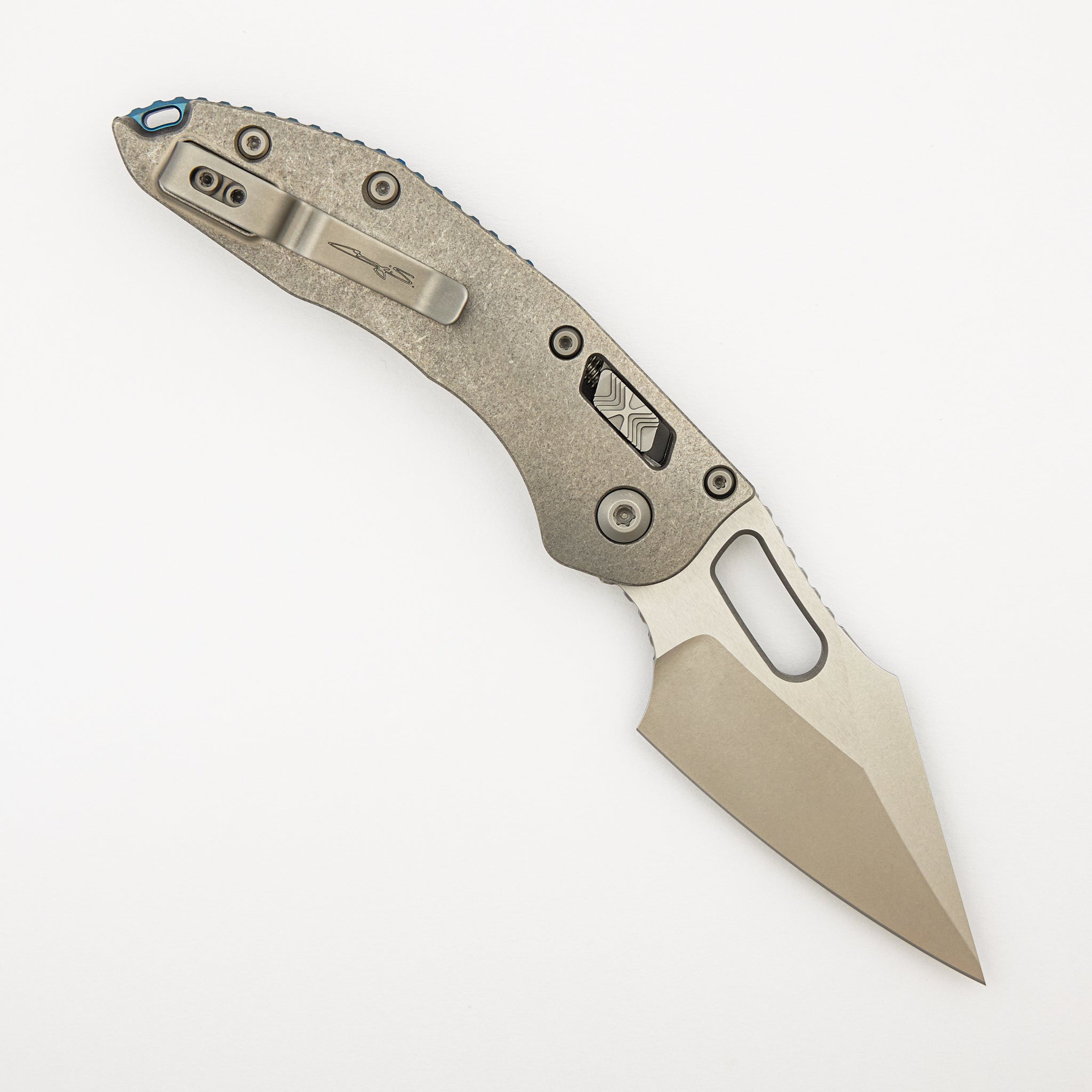 "Marfione Select" Stitch - RAM-LOK Stonewash Finish Slab Side Titanium W/ Blue Titanium Accent 169RL-10MS2