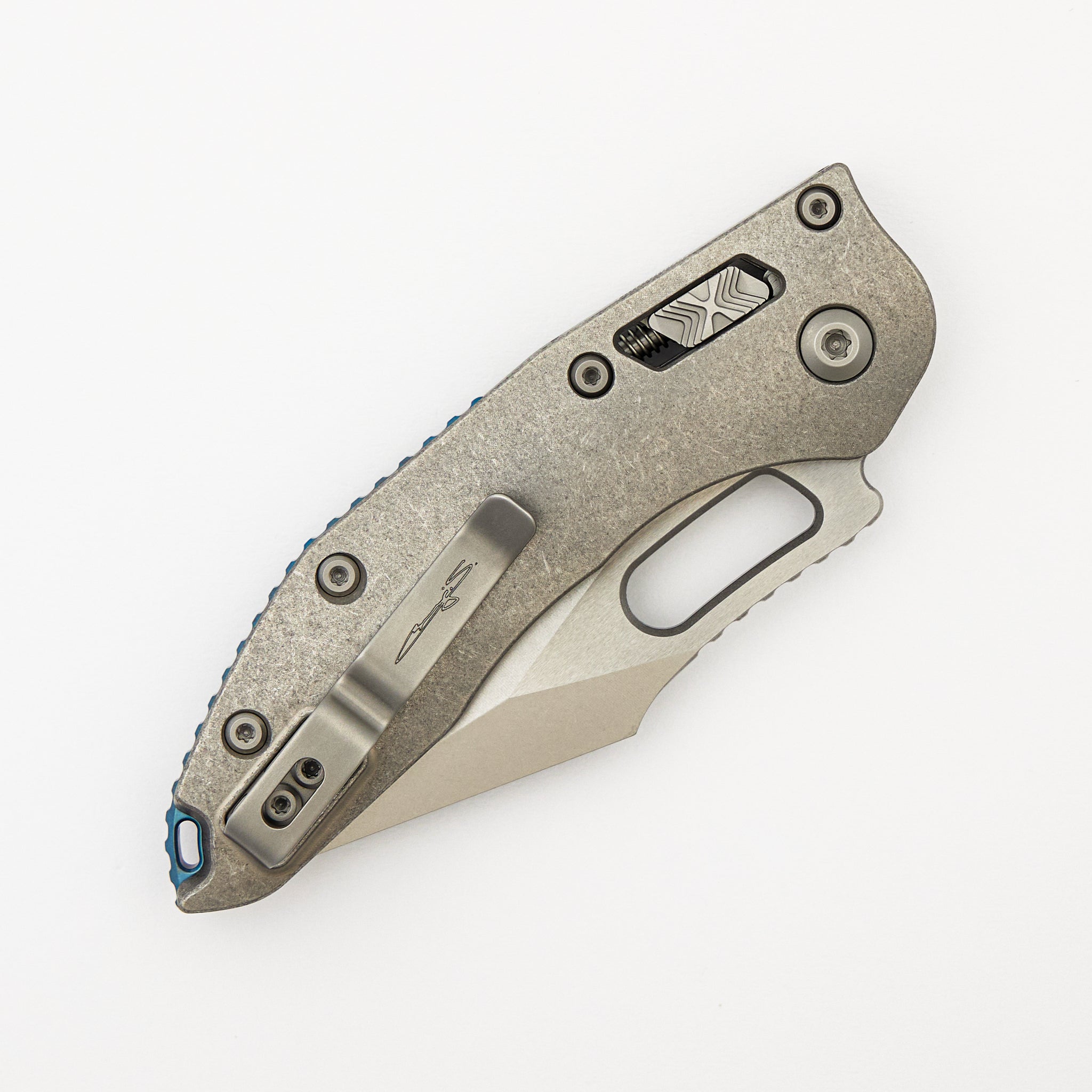 "Marfione Select" Stitch - RAM-LOK Stonewash Finish Slab Side Titanium W/ Blue Titanium Accent 169RL-10MS2
