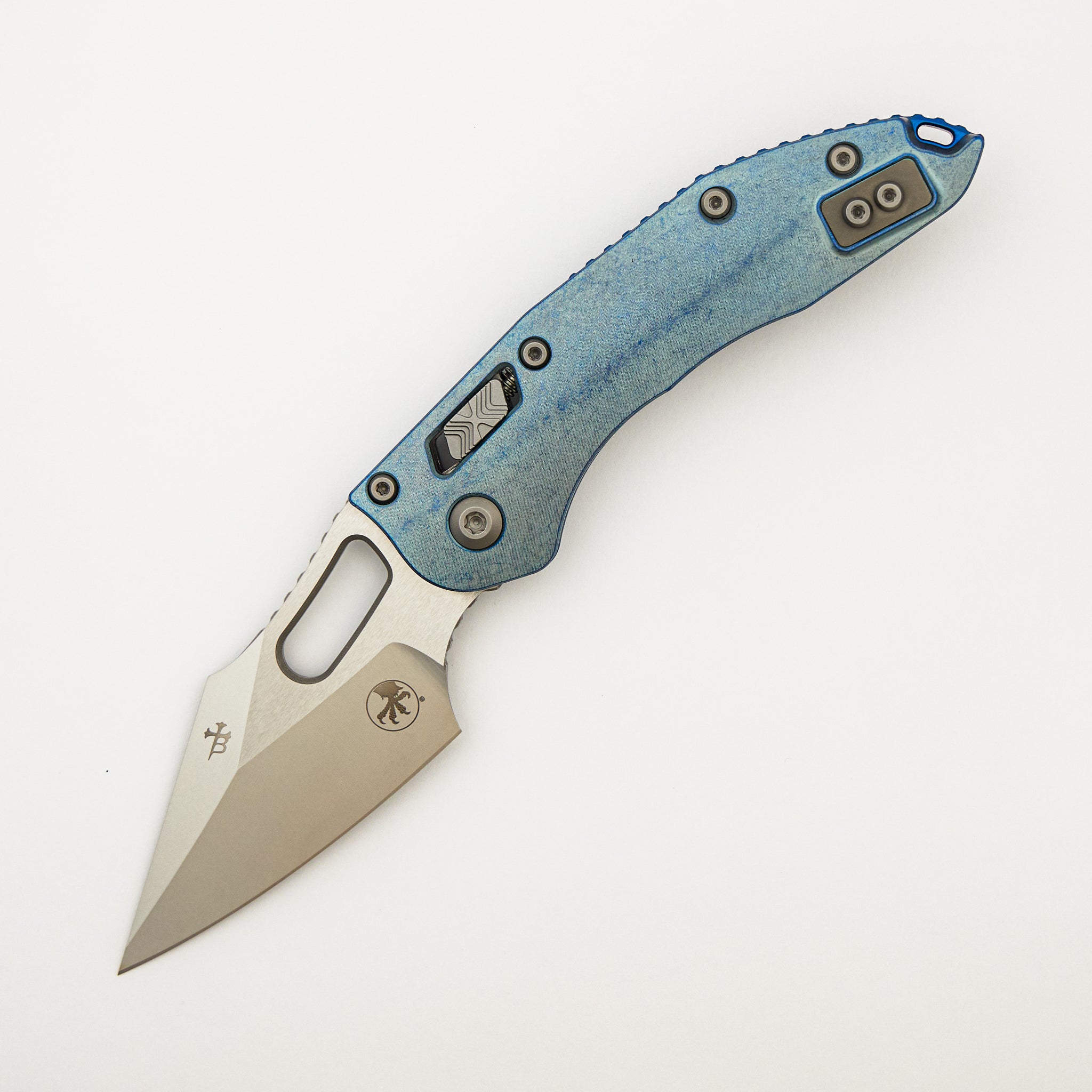 "Marfione Select" Stitch - RAM-LOK Stonewash Finish Ice Blue Anodized Slab Side Titanium W/ Blue Titanuim Accent 169RL-10MS6