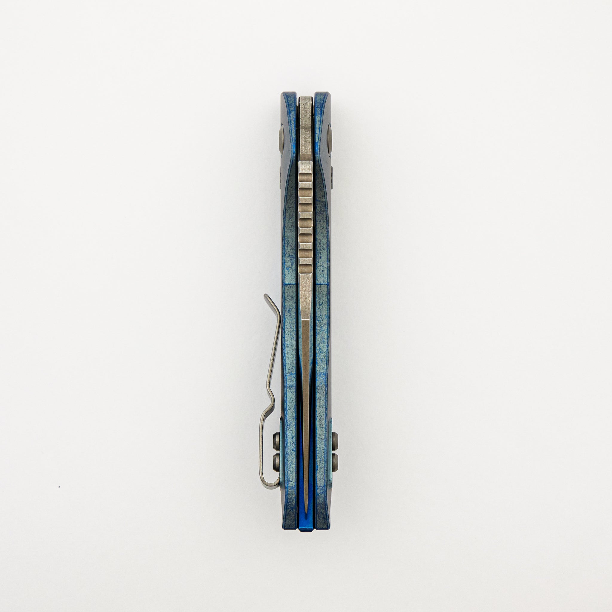 "Marfione Select" Stitch - RAM-LOK Stonewash Finish Ice Blue Anodized Slab Side Titanium W/ Blue Titanuim Accent 169RL-10MS6