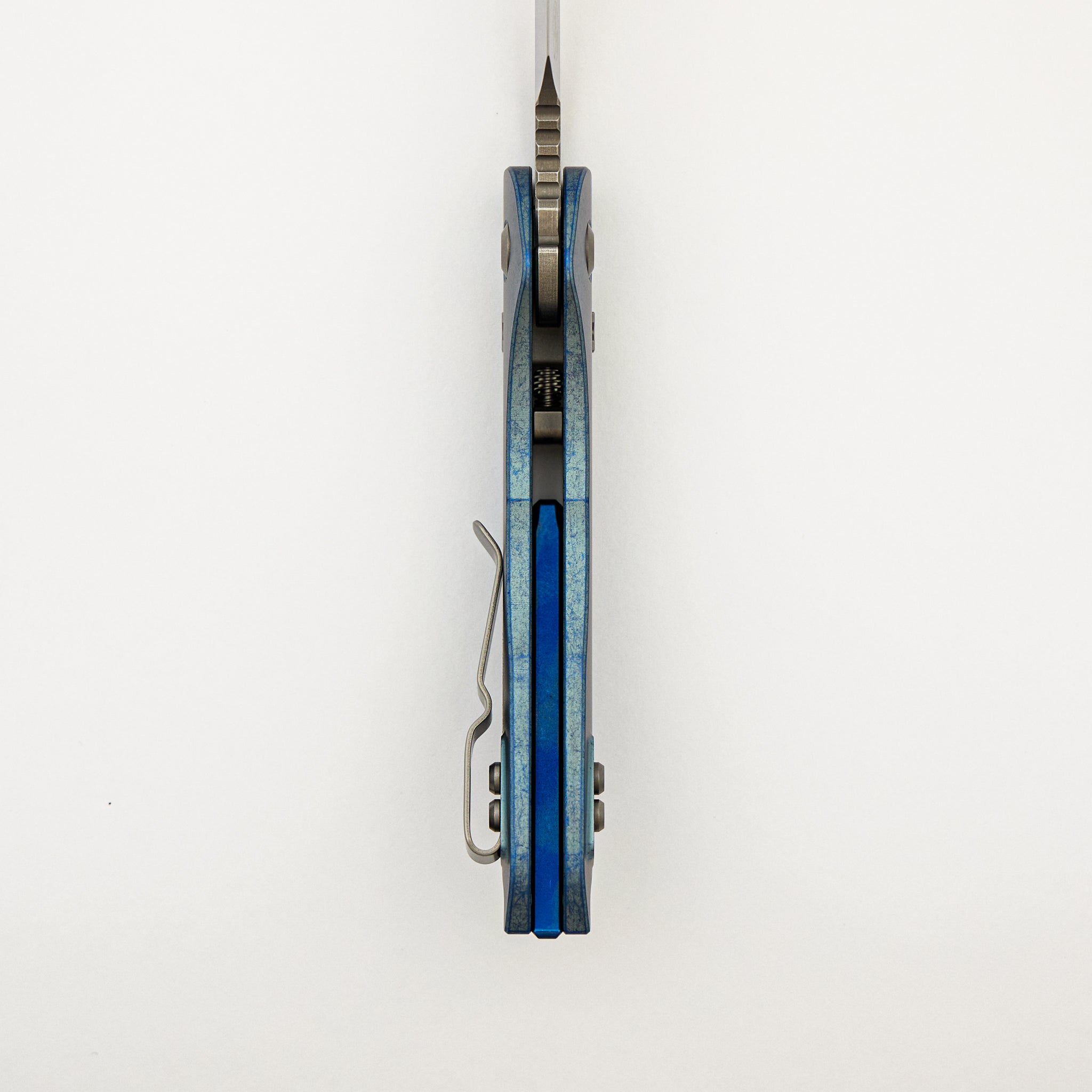 "Marfione Select" Stitch - RAM-LOK Stonewash Finish Ice Blue Anodized Slab Side Titanium W/ Blue Titanuim Accent 169RL-10MS6