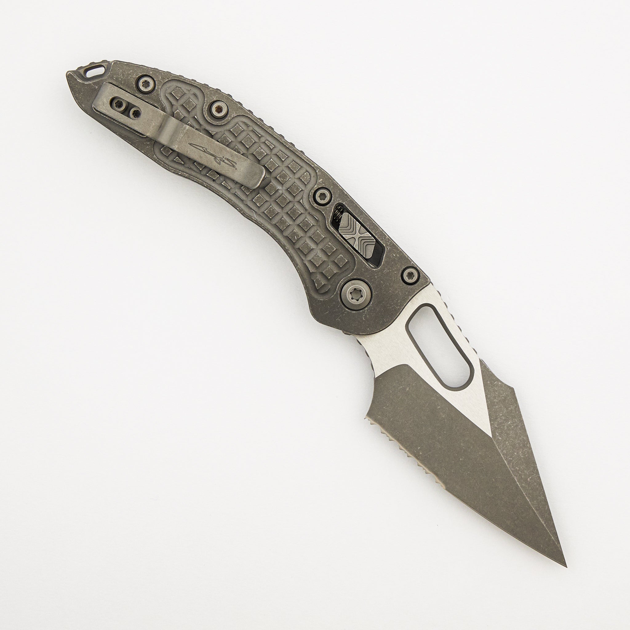 NeOn NL – CROMAX PM BLADE – TITANIUM HANDLE W- GREEN MICARTA INLAY – M