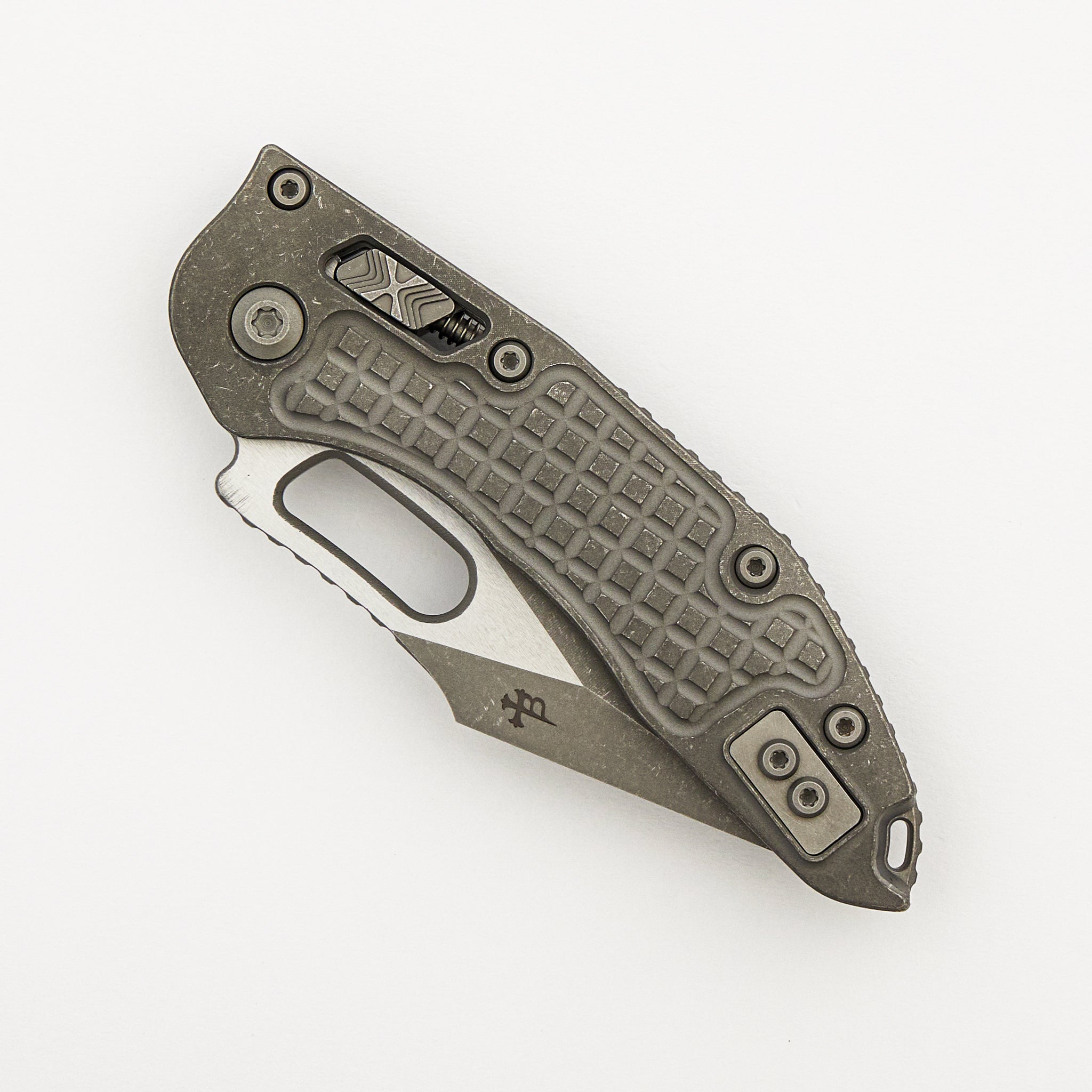 "Marfione Select" Stitch - RAM-LOK Partial Serrated Apocalyptic Finish Frag Pattern Titanium 169RL-11APFRMS1