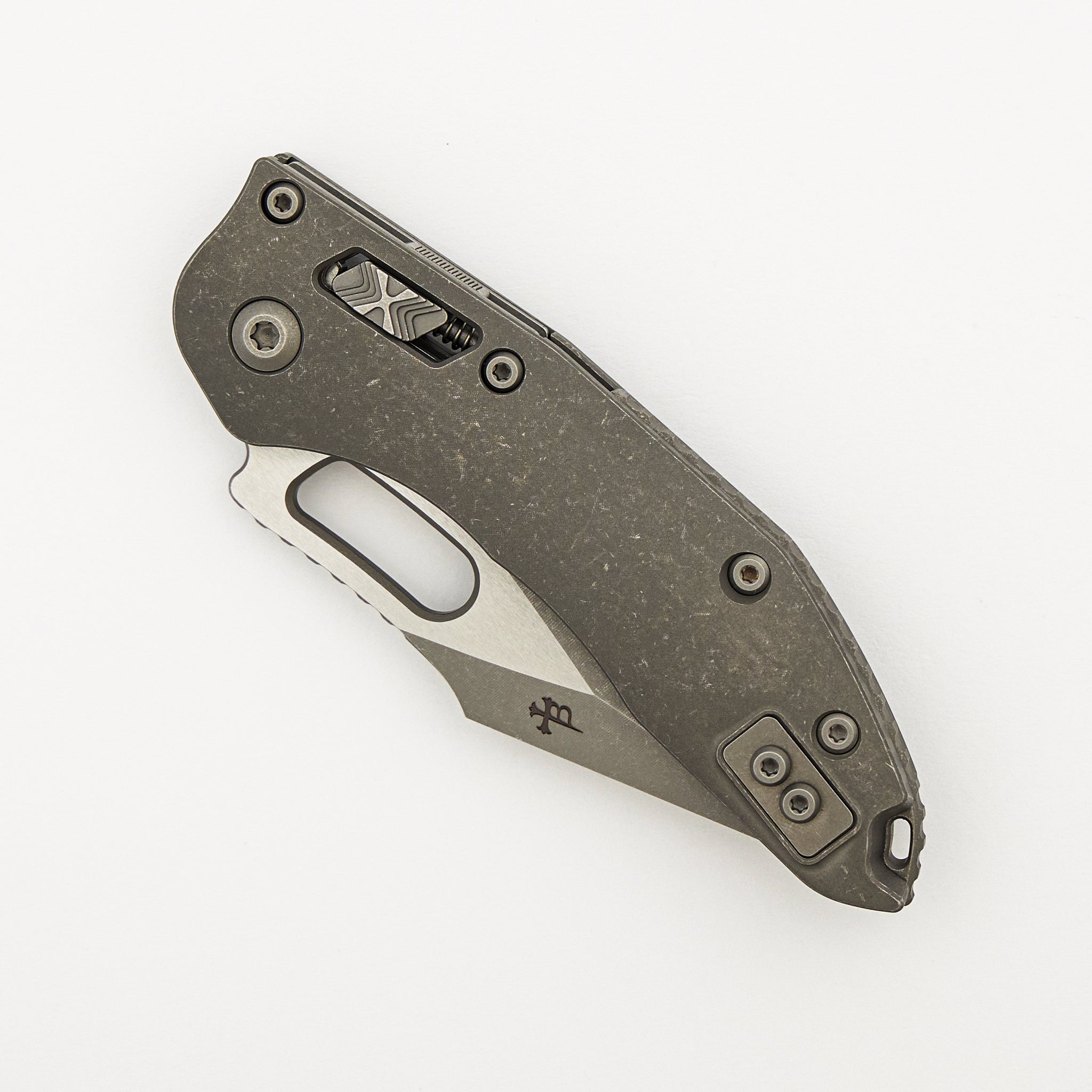 "Marfione Select" Stitch - RAM-LOK Partial Serrated Apocalyptic Finish Slab Side Titanium 169RL-11APMS1