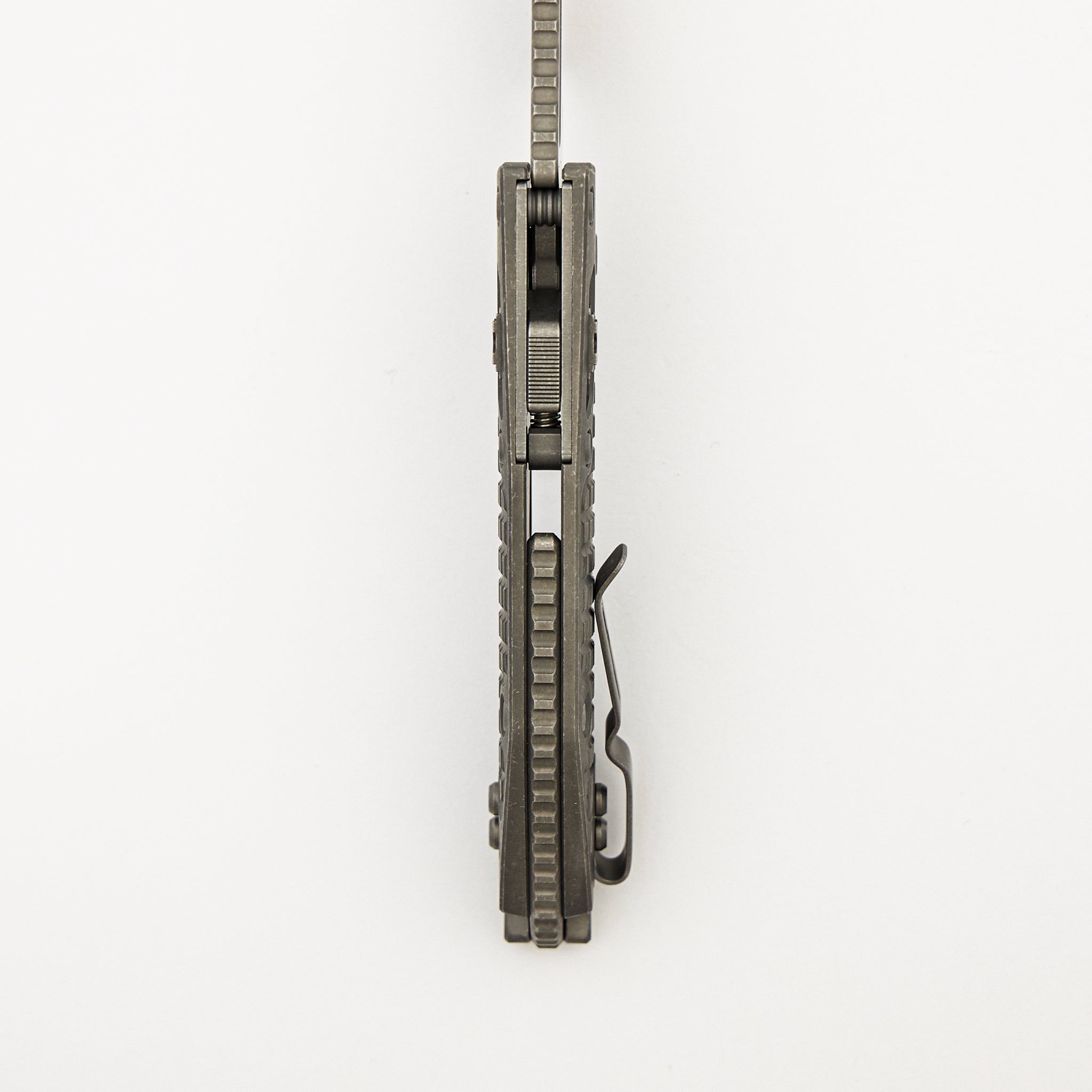 "Marfione Select" Stitch - RAM-LOK Full Serrated Apocalyptic Finish Frag Pattern Titanium 169RL-12APFRMS1