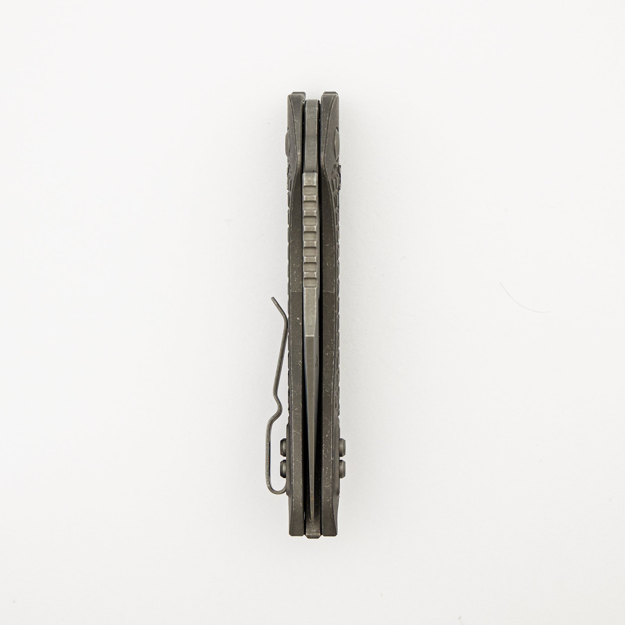 "Marfione Select" Stitch - RAM-LOK Full Serrated Apocalyptic Finish Frag Pattern Titanium 169RL-12APFRMS1