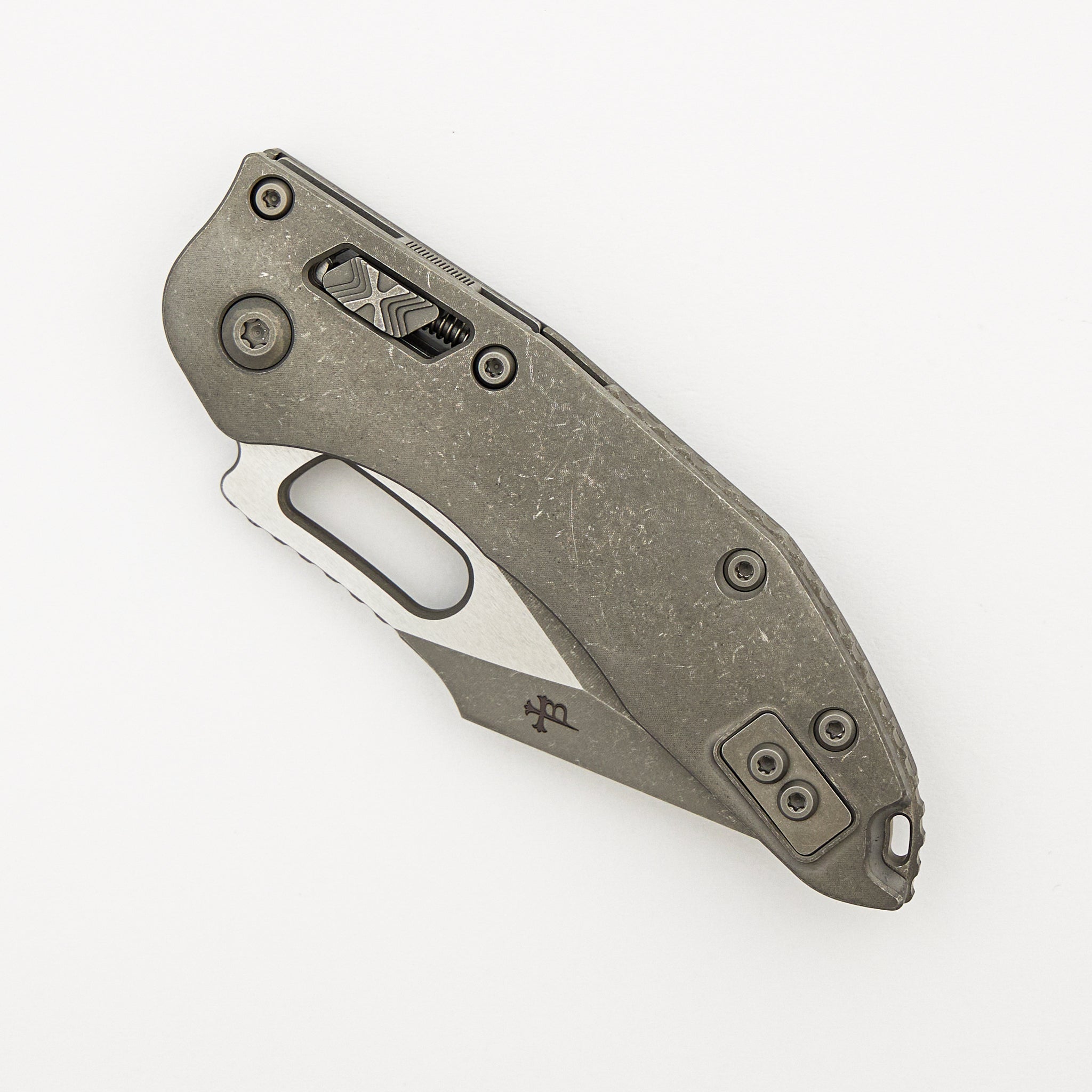 "Marfione Select" Stitch - RAM-LOK Full Serrated Apocalyptic Finish Slab Side Titanium 169RL-12APMS1
