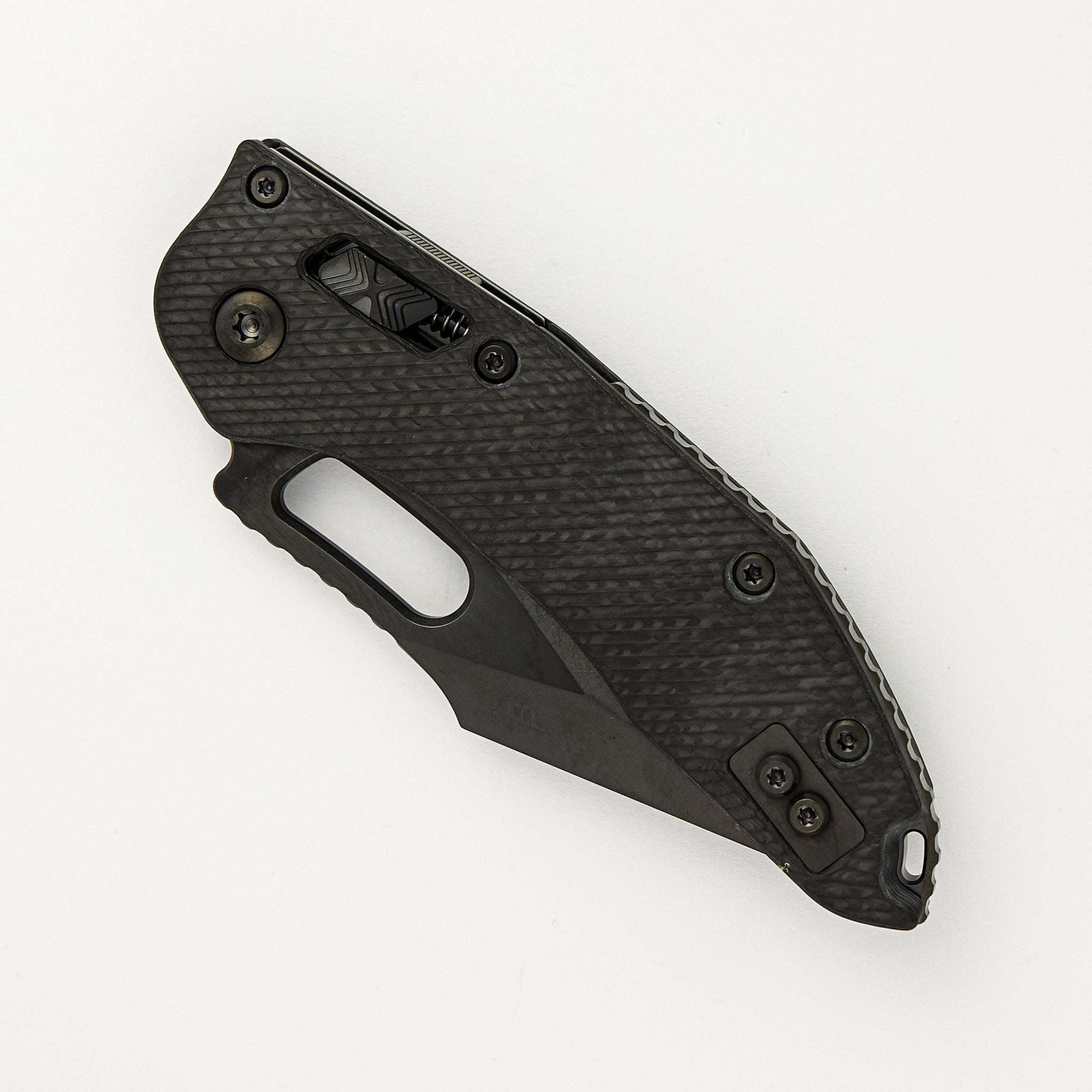 Microtech Stitch - RAM-LOK S/E Signature Series Fluted Carbon Fiber Handle DLC Standard 169RL-1 DLCTFLCFS