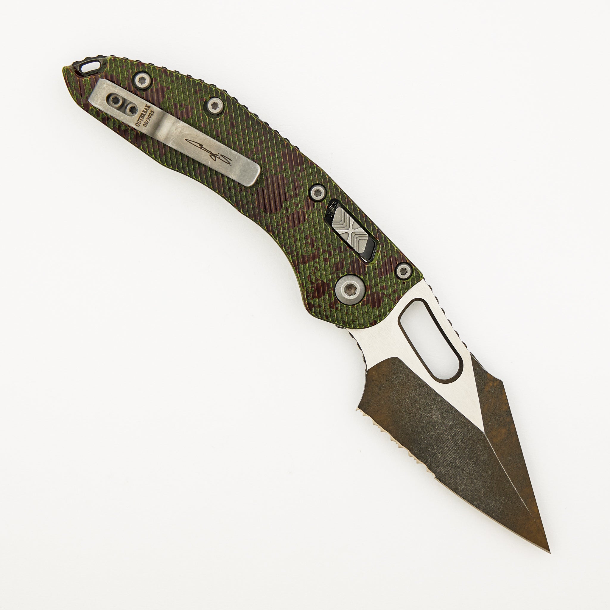 "Signature Series" Stitch – RAM-LOK S/E Outbreak Fluted Partial Serrated 169RL-2 FLOBS (Borka Blades Design)