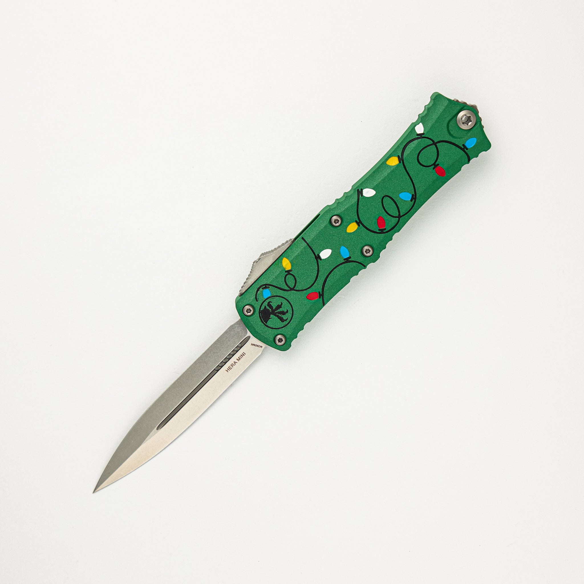 Microtech Mini Hera II D/E Signature Series Christmas Green Stonewash Standard 1702M-10 GRCMAS