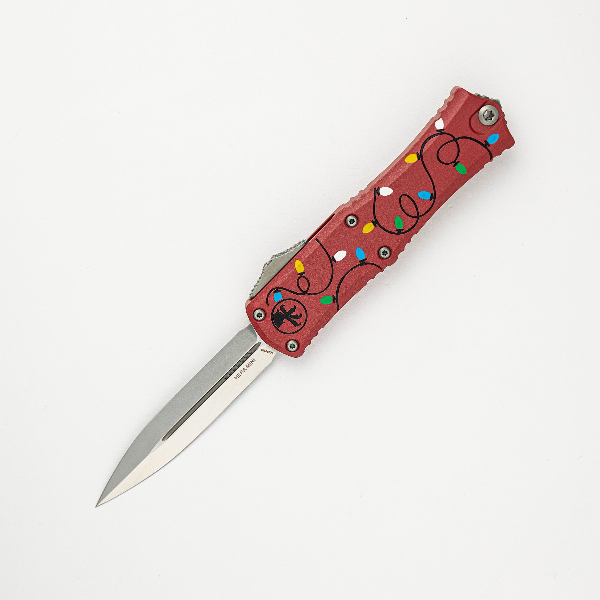 Microtech Mini Hera II D/E Signature Series Christmas Red Stonewash Standard 1702M-10 RDCMAS