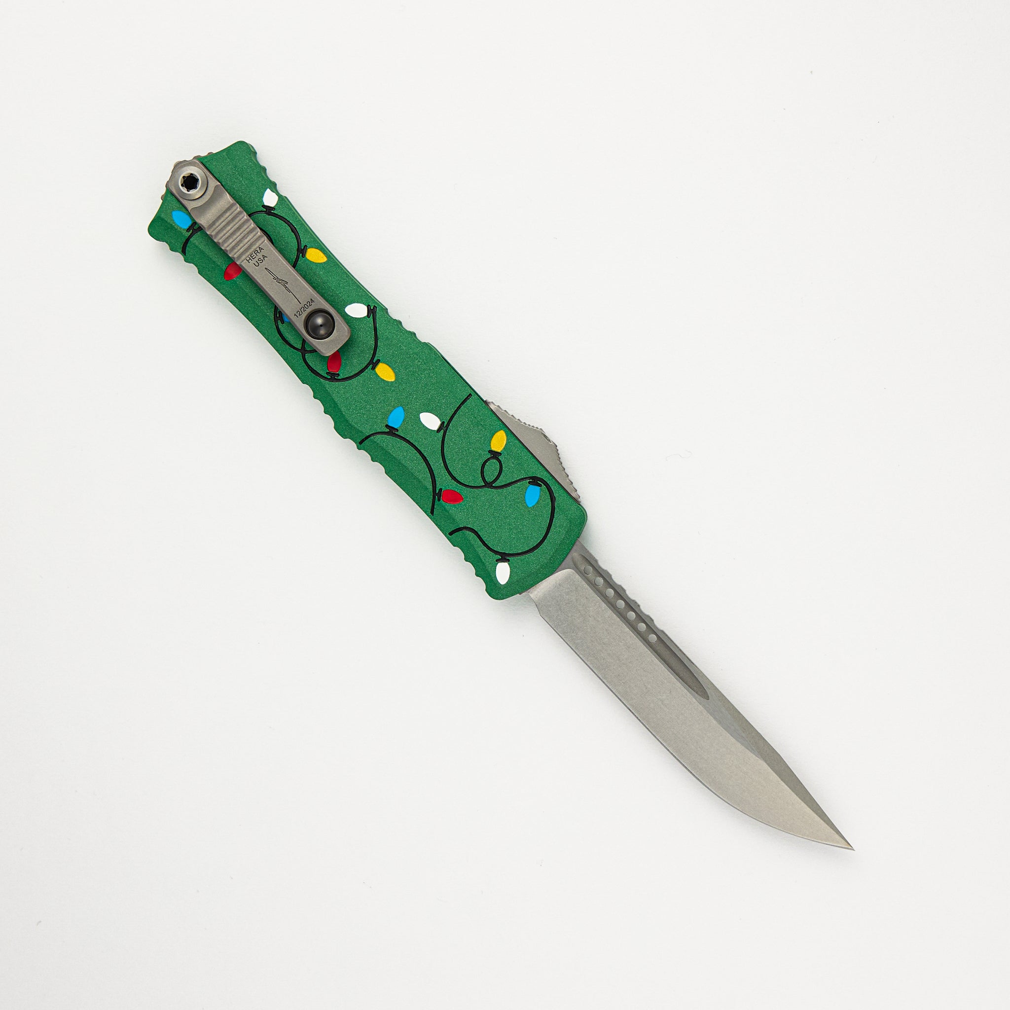 Microtech Mini Hera II S/E Signature Series Christmas Green Stonewash Standard 1703M-10 GRCMAS