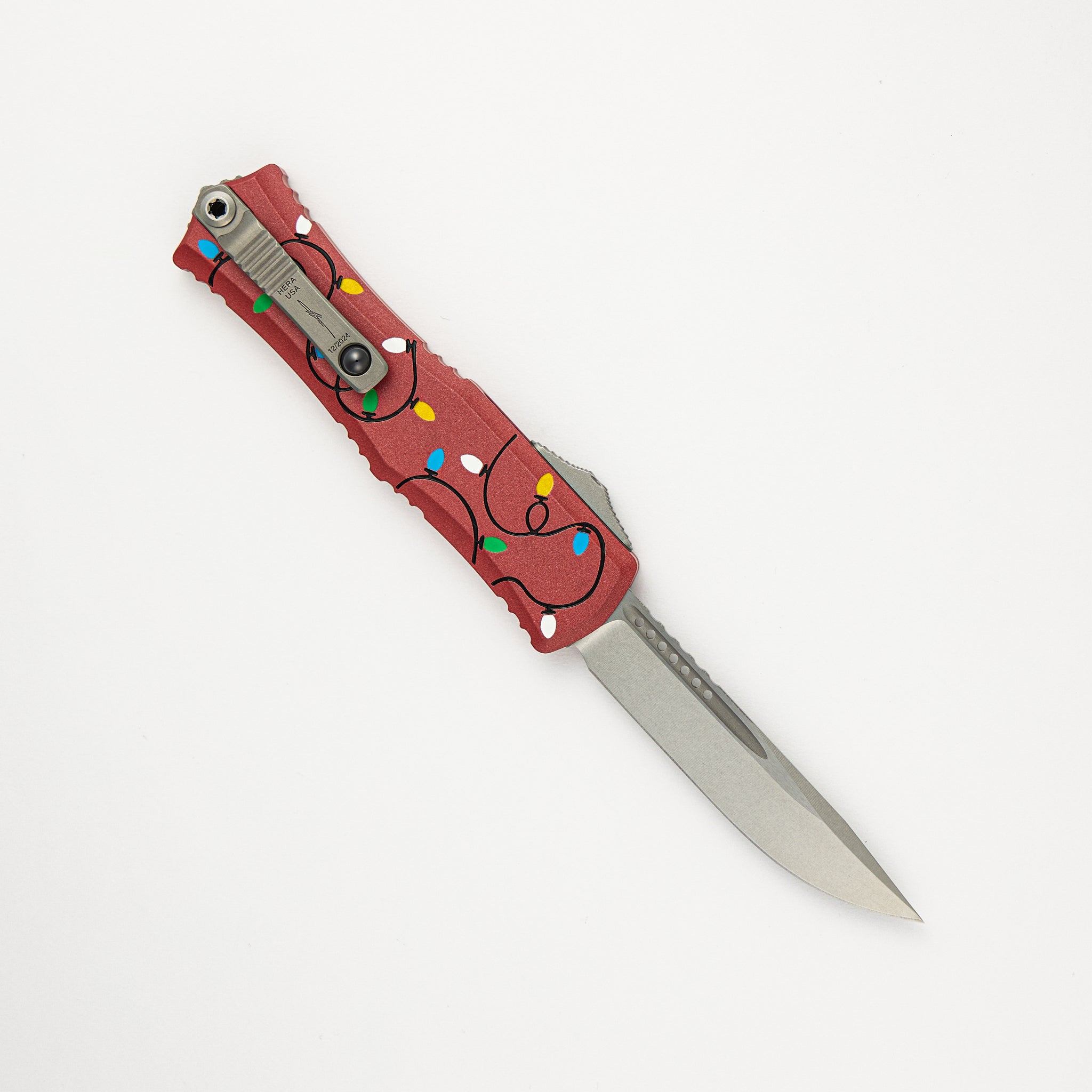 Microtech Mini Hera II S/E Signature Series Christmas Red Stonewash Standard 1703M-10 RDCMAS