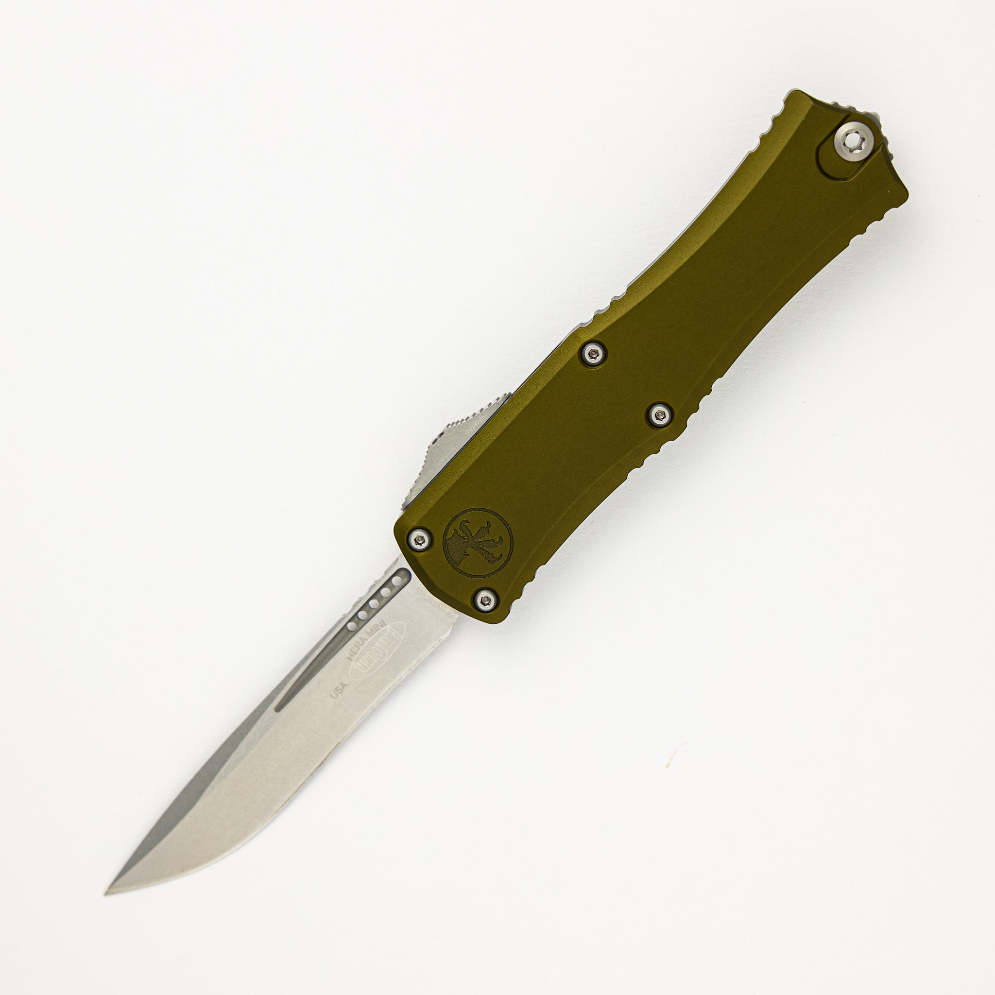 Microtech Hera II Mini Recurve OD Green Stonewash Standard 1705M-10 OD