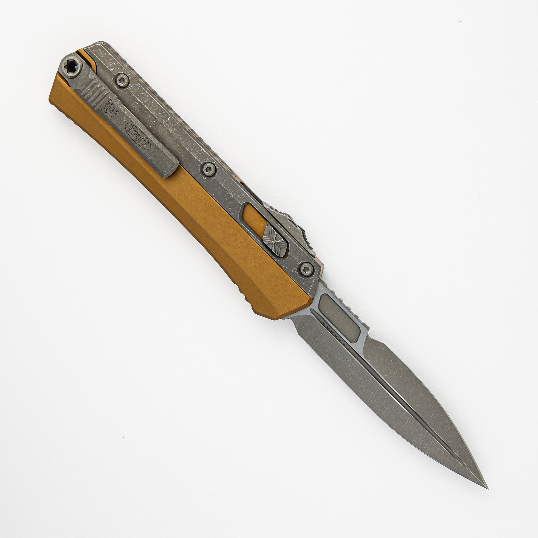 Microtech Glykon Bayonet Tan Apocalyptic Standard Nickel Boron Internals 184-10 APTA