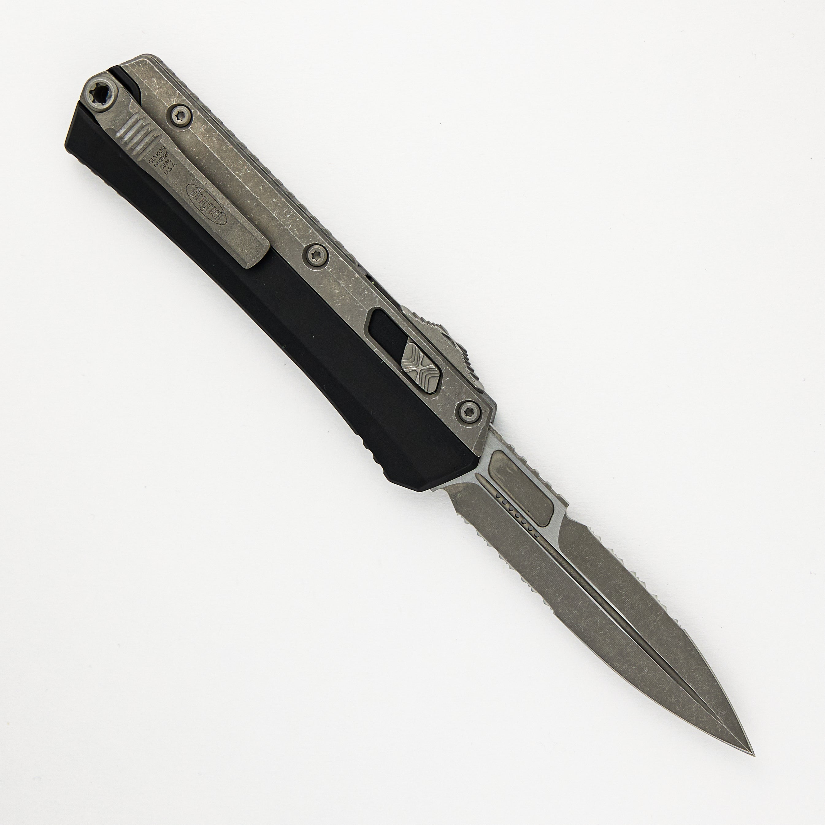 MICROTECH GLYKON BAYONET – APOCALYPTIC OVERLAY APOCALYPTIC FULL SERRATED NICKEL BORON INTERNALS 184-12 AP