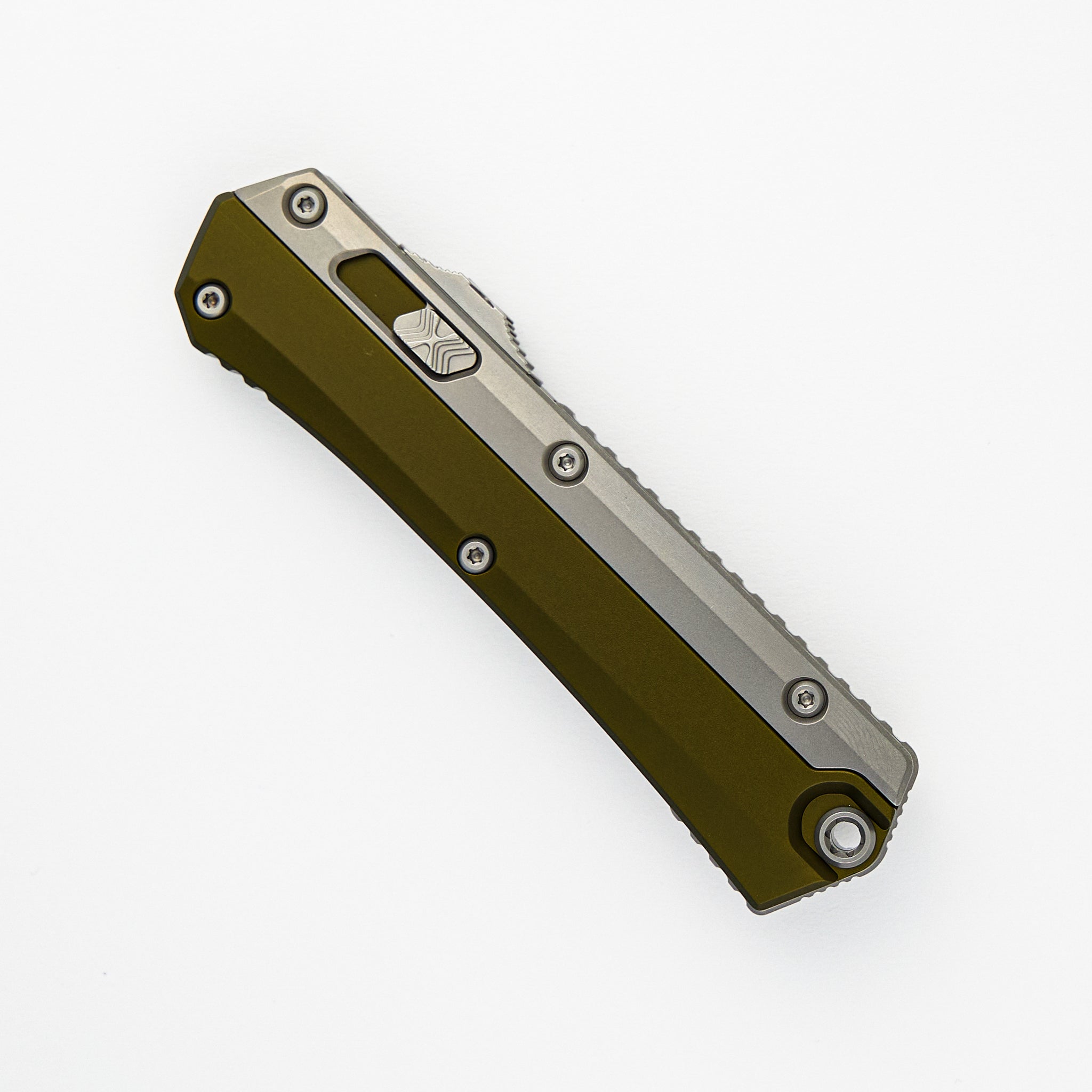 Microtech Glykon Bayonet OD Green Stonewash Full Serrated Nickel Boron Internals 184-12 OD