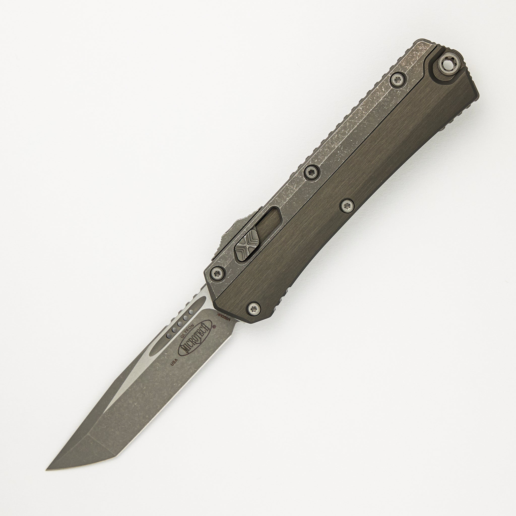 Microtech Glykon T/E Natural Clear Apocalyptic Standard Nickel Boron Internals 185-10 APNC