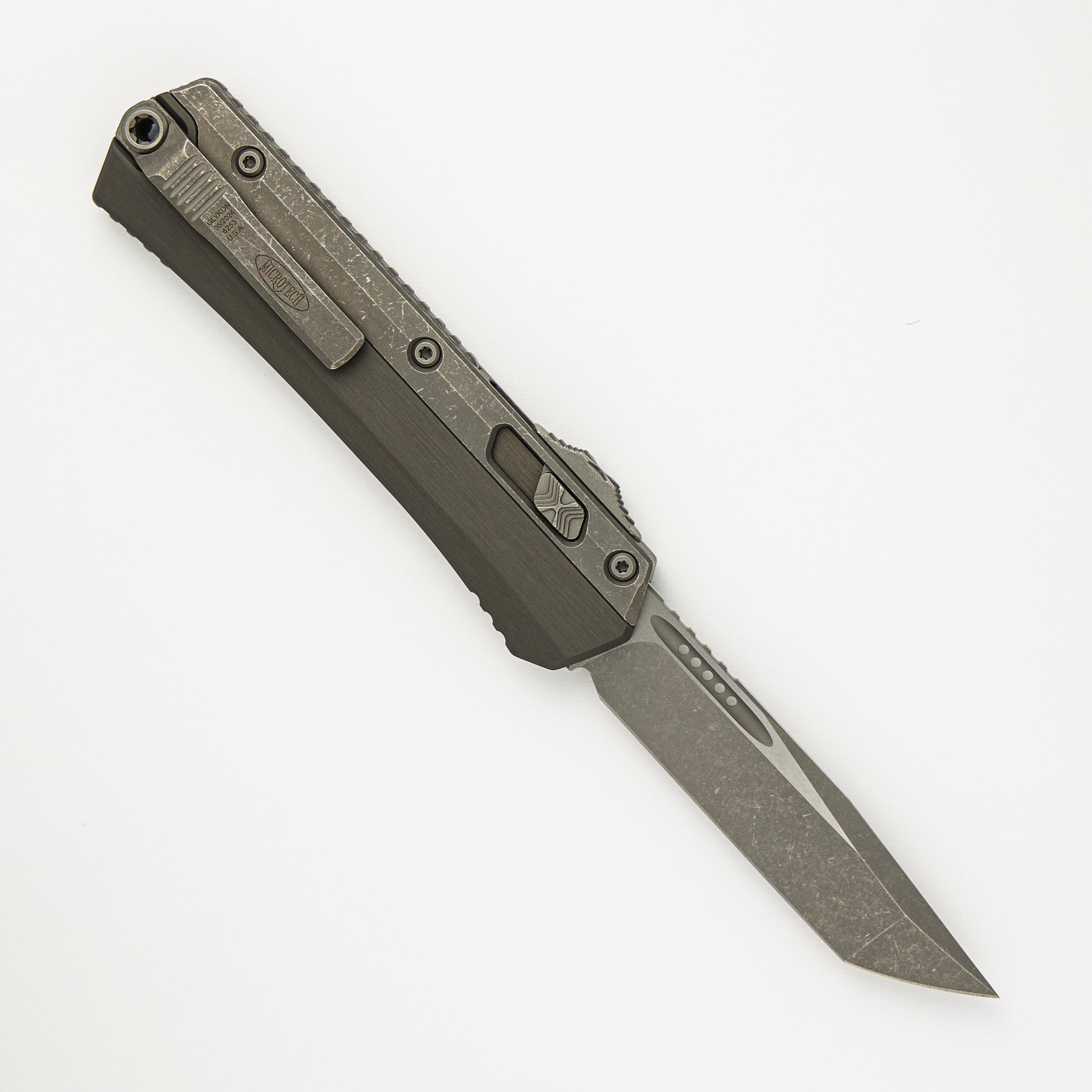 Microtech Glykon T/E Natural Clear Apocalyptic Standard Nickel Boron Internals 185-10 APNC