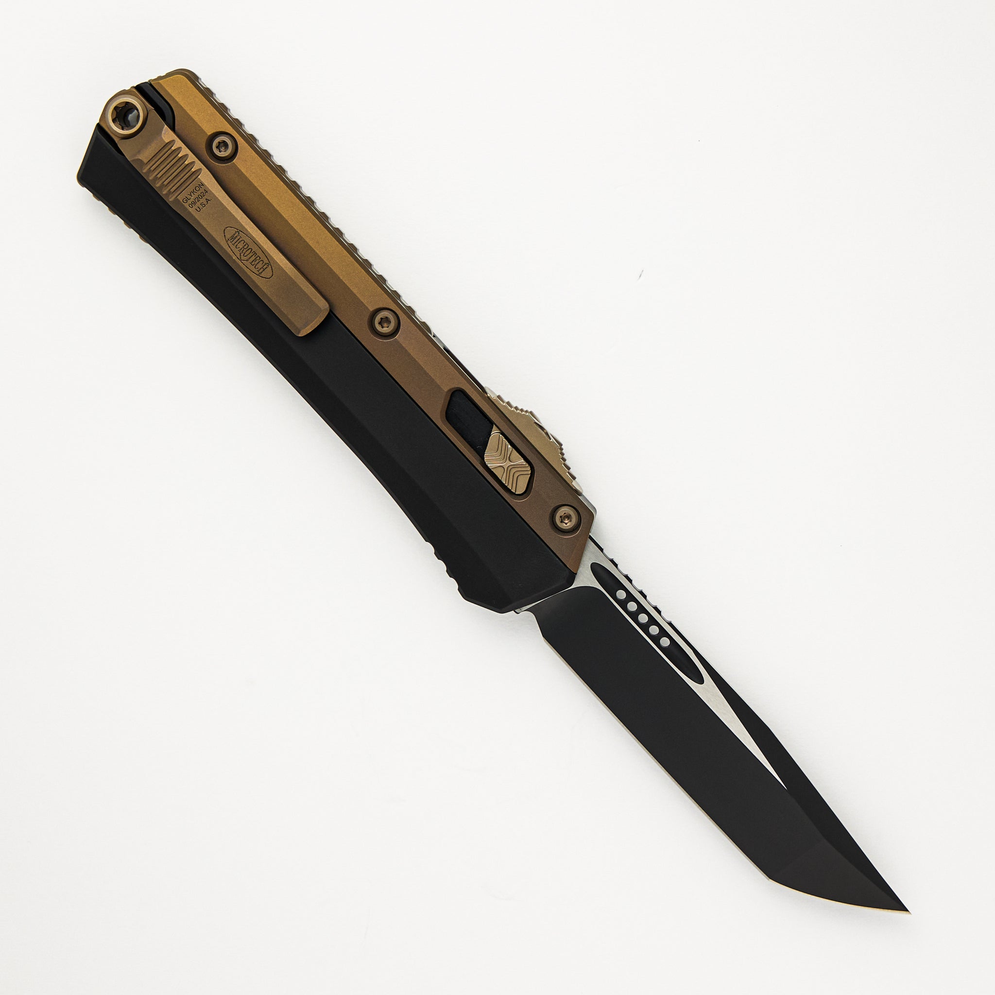 Microtech Glykon T/E Bronze Hardware Standard Nickel Boron Internals