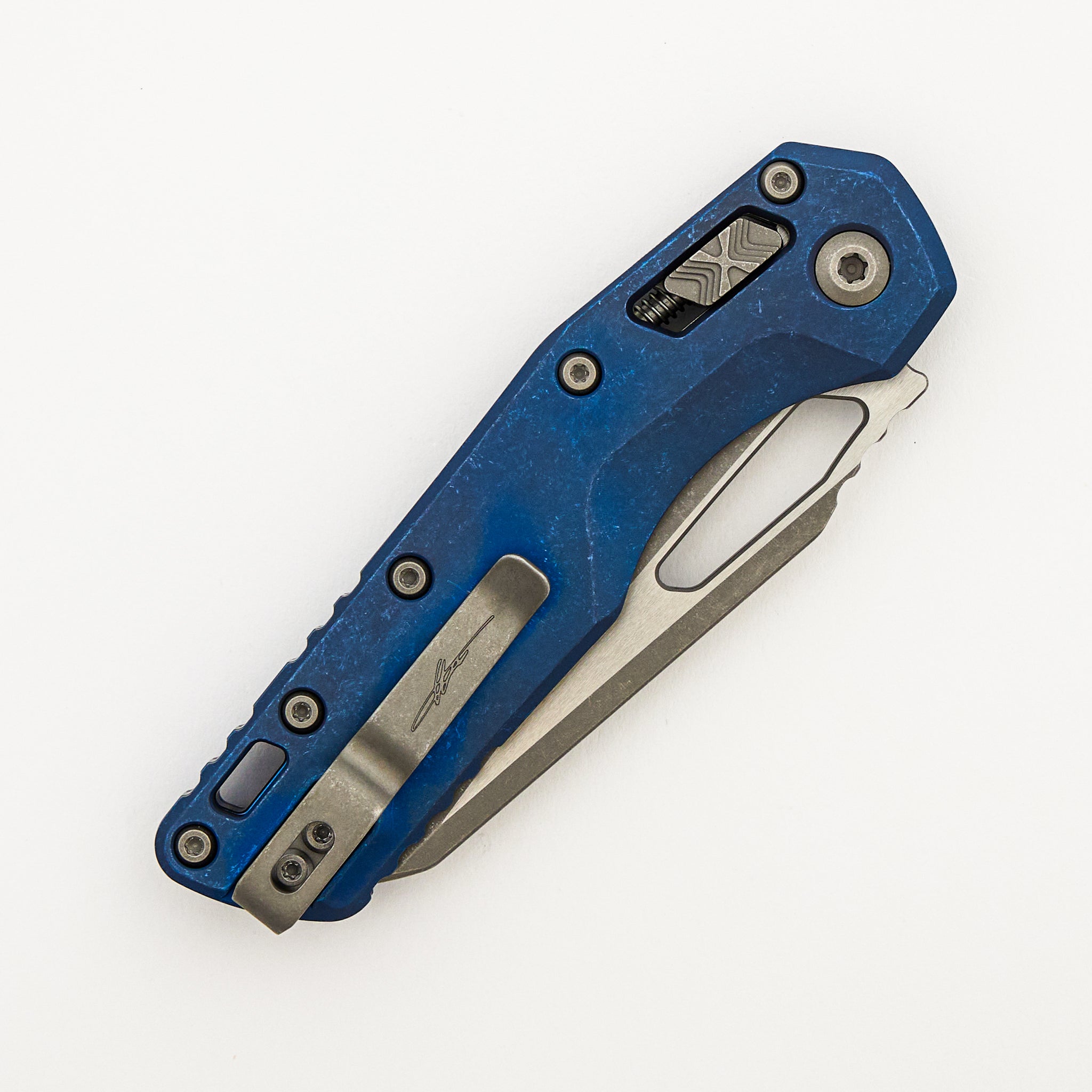 "Marfione Select" MSI - RAM-LOK - Apocalyptic Finish Antique Blue Anodized Slab Side Titanium W/ Blue Accent 210-10APMS2