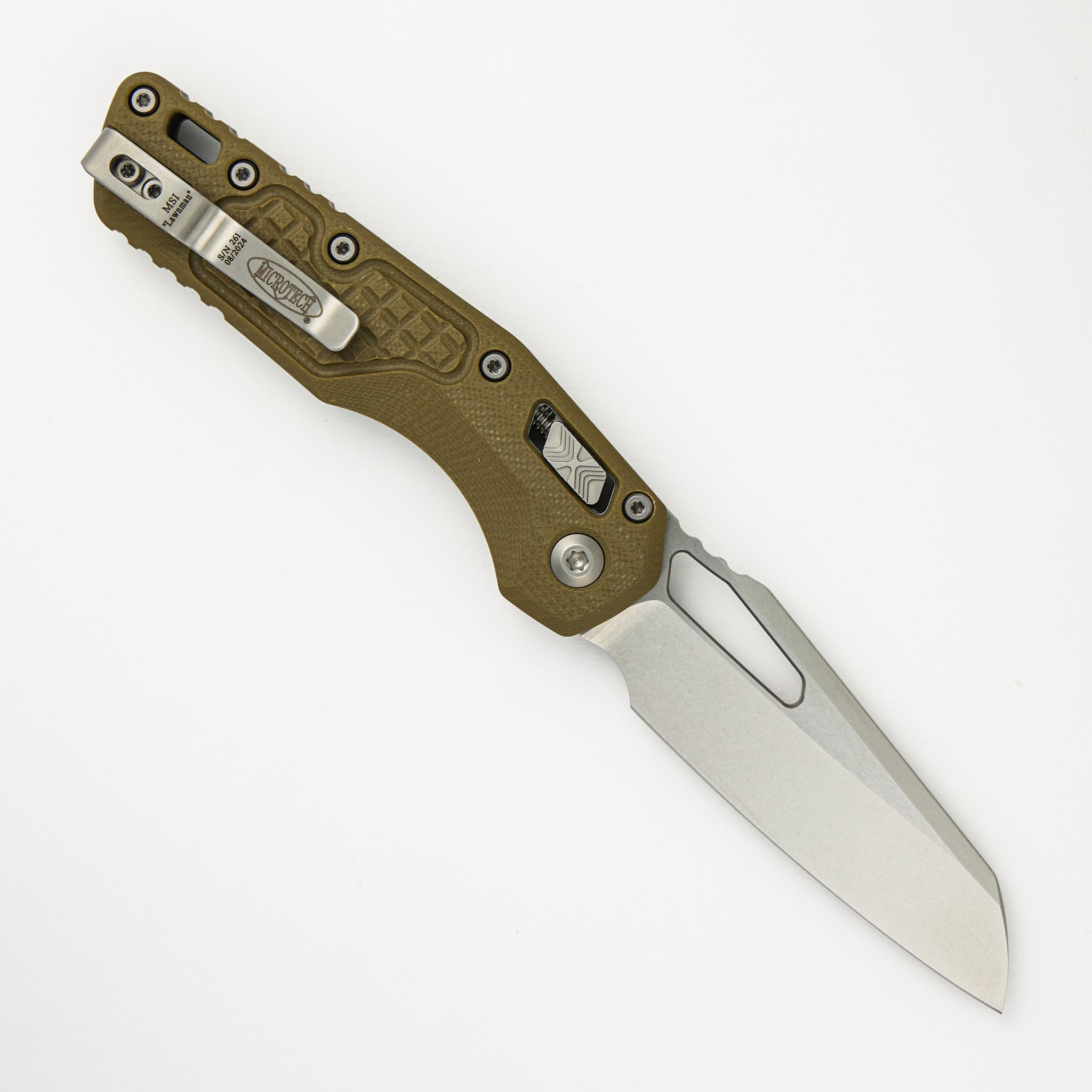 Microtech MSI S/E Frag G-10 OD Green "Lawnman" Stonewash Standard 210-10 FRGTODLM