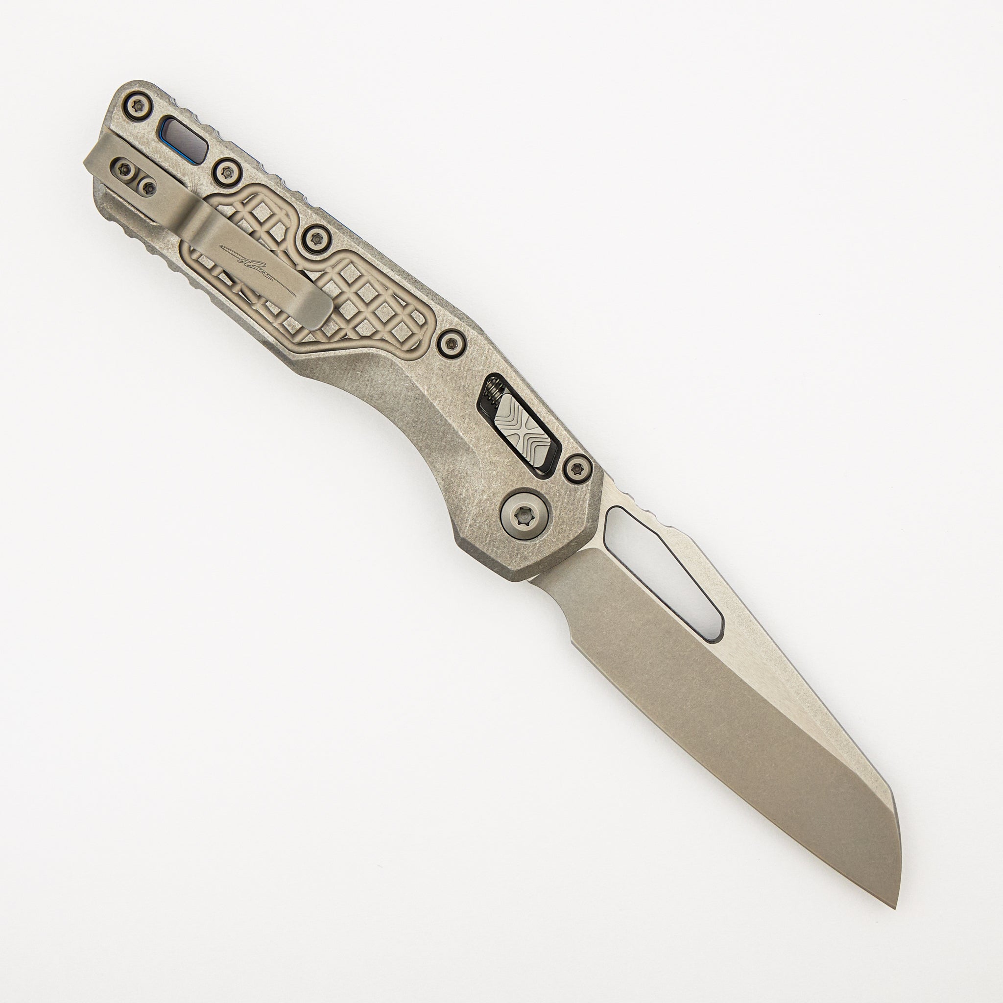 "Marfione Select" MSI - RAM-LOK - Stonewash Finish Frag Pattern Titanium W/ Blue Titanium Accent 210-10FRMS2