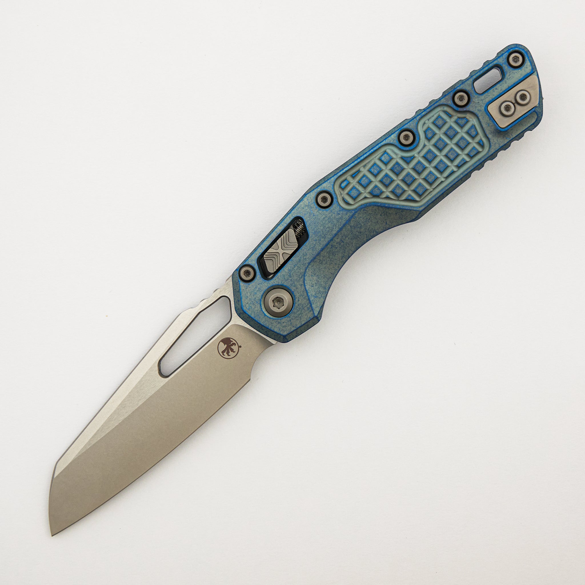 "Marfione Select" MSI - RAM-LOK - Stonewash Finish Ice Blue Anodized Frag Pattern Titanium W/ Blue Titanium Accent 210-10FRMS6