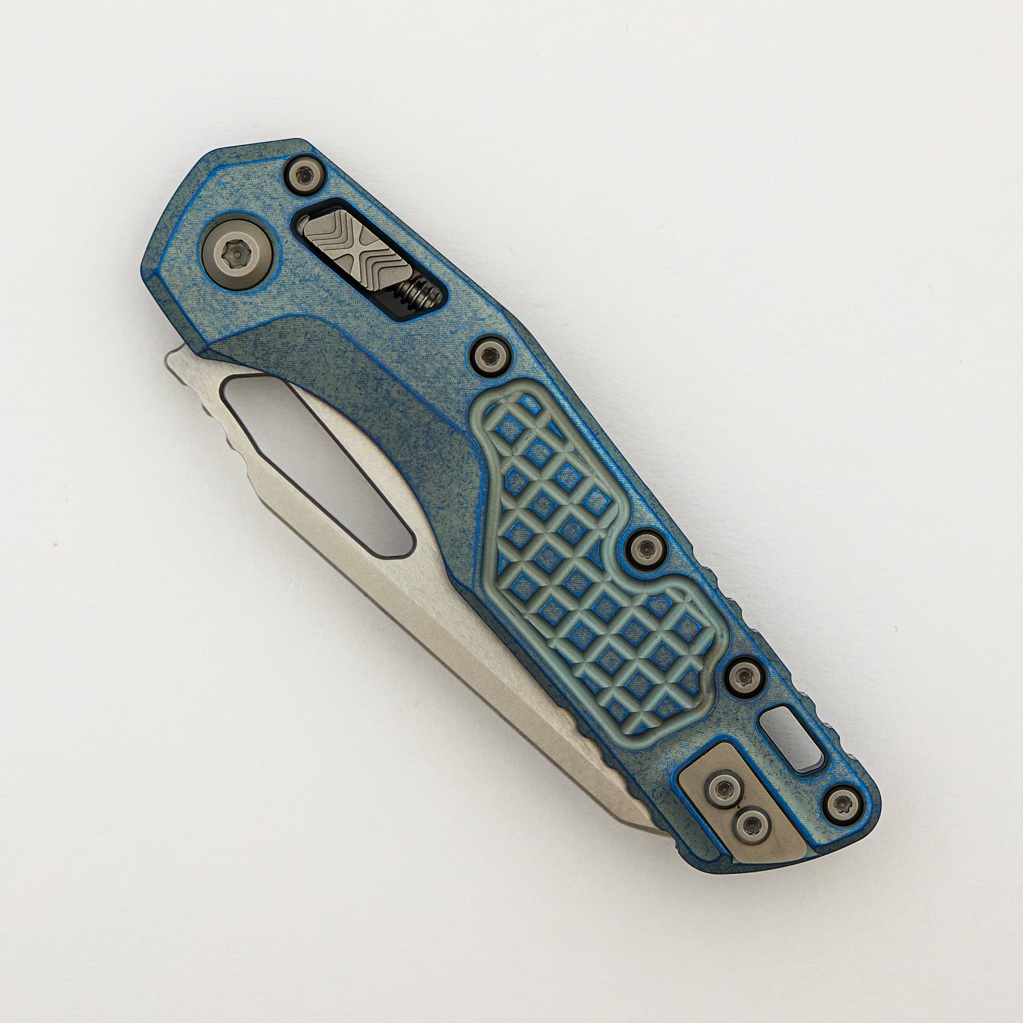 "Marfione Select" MSI - RAM-LOK - Stonewash Finish Ice Blue Anodized Frag Pattern Titanium W/ Blue Titanium Accent 210-10FRMS6