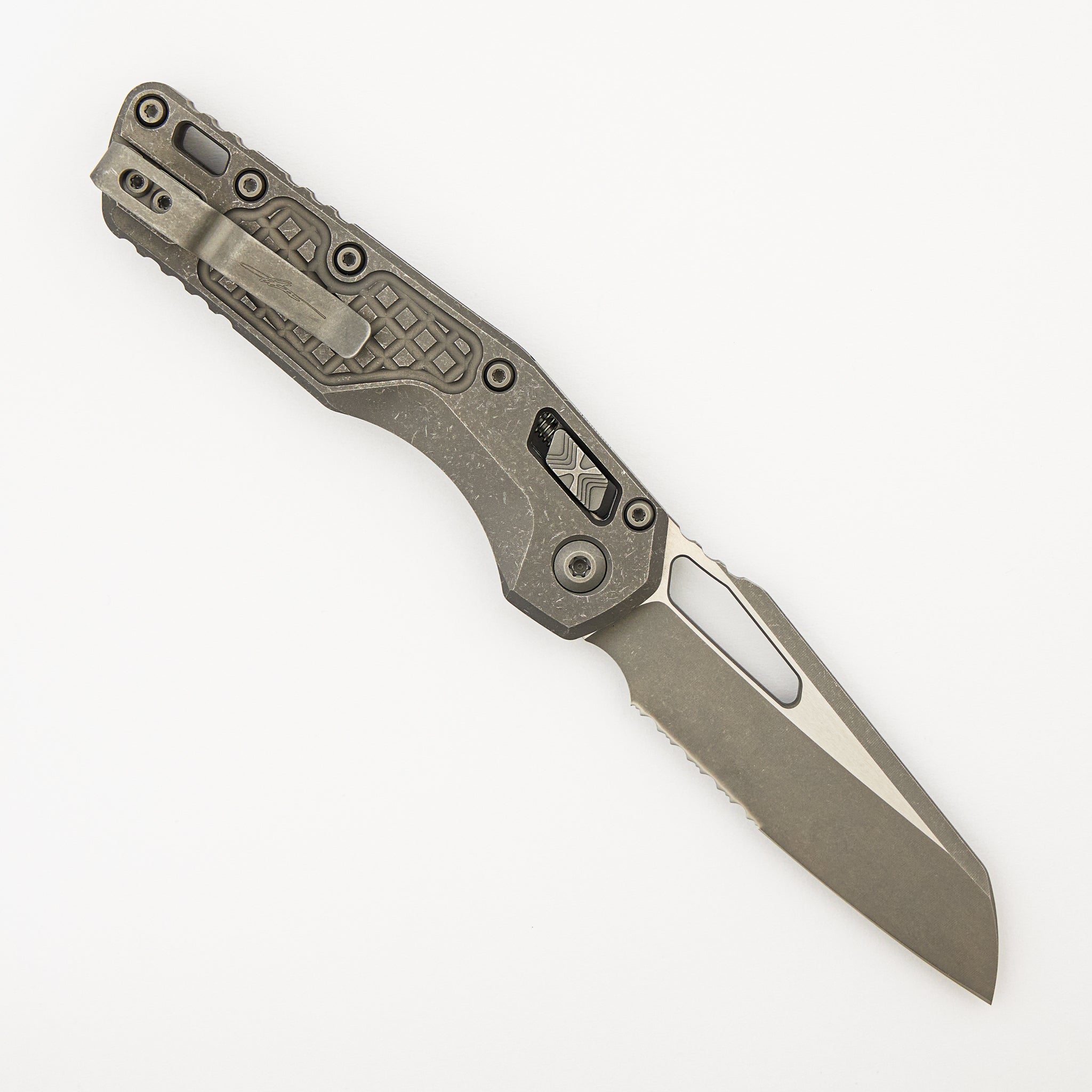 "Marfione Select" MSI - RAM-LOK - Partial Serrated Apocalyptic Finish Frag Pattern Titanium 210-11APFRMS1