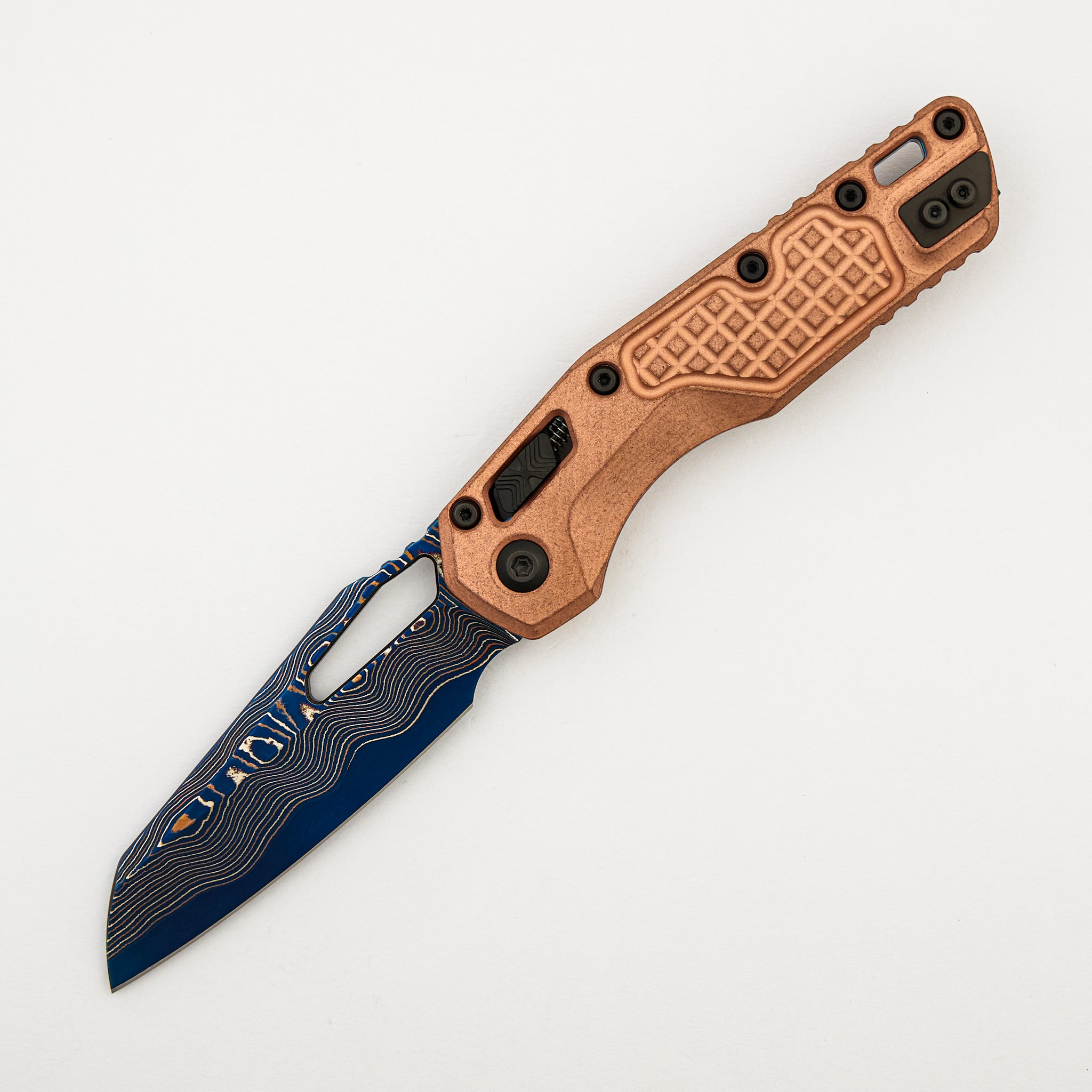 "Marfione Select" MSI - RAM-LOK - Blued Baker Forge Coppermai Stonewash Frag Pattern Copper W/ Blue Titanium Accent 210-16FRMS2