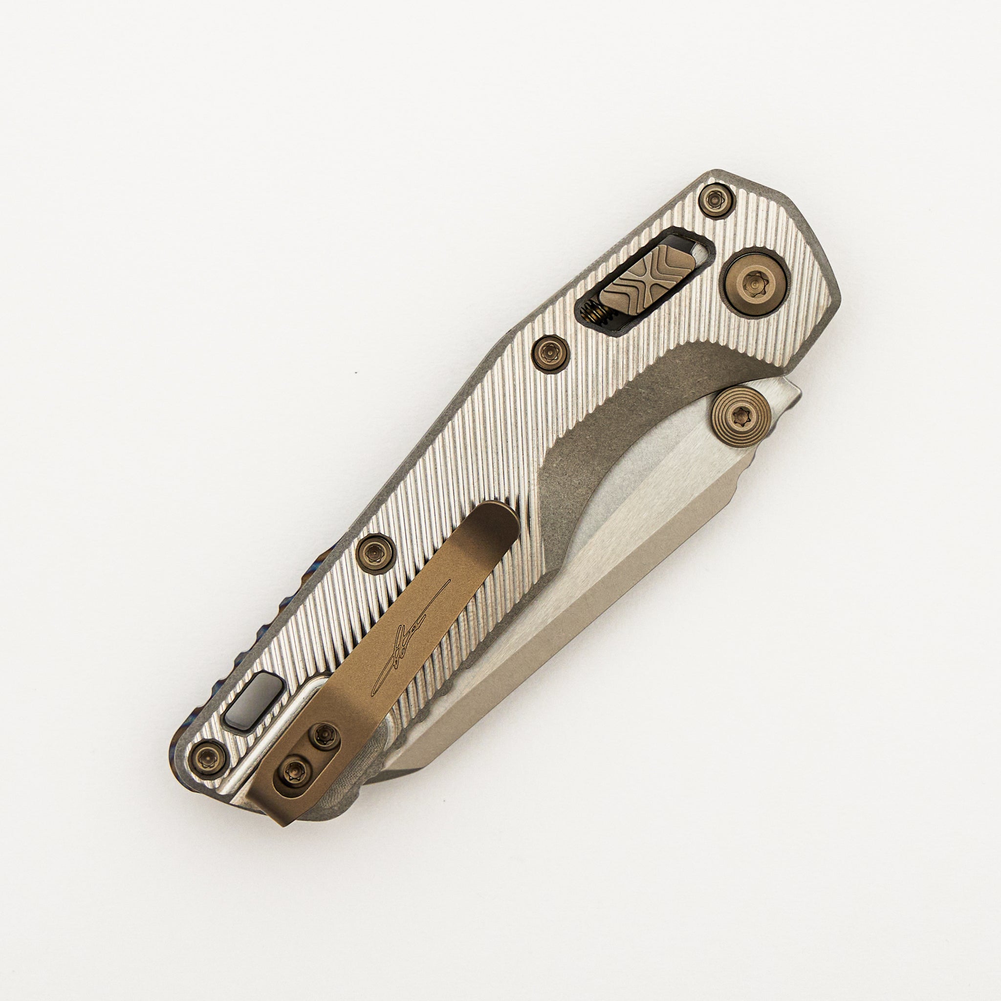 "Marfione Select" MSI Mini RAM-LOK Stonewash Finish Fluted Titanium w/ Flamed Titanium Accent 210M-10FLMS5