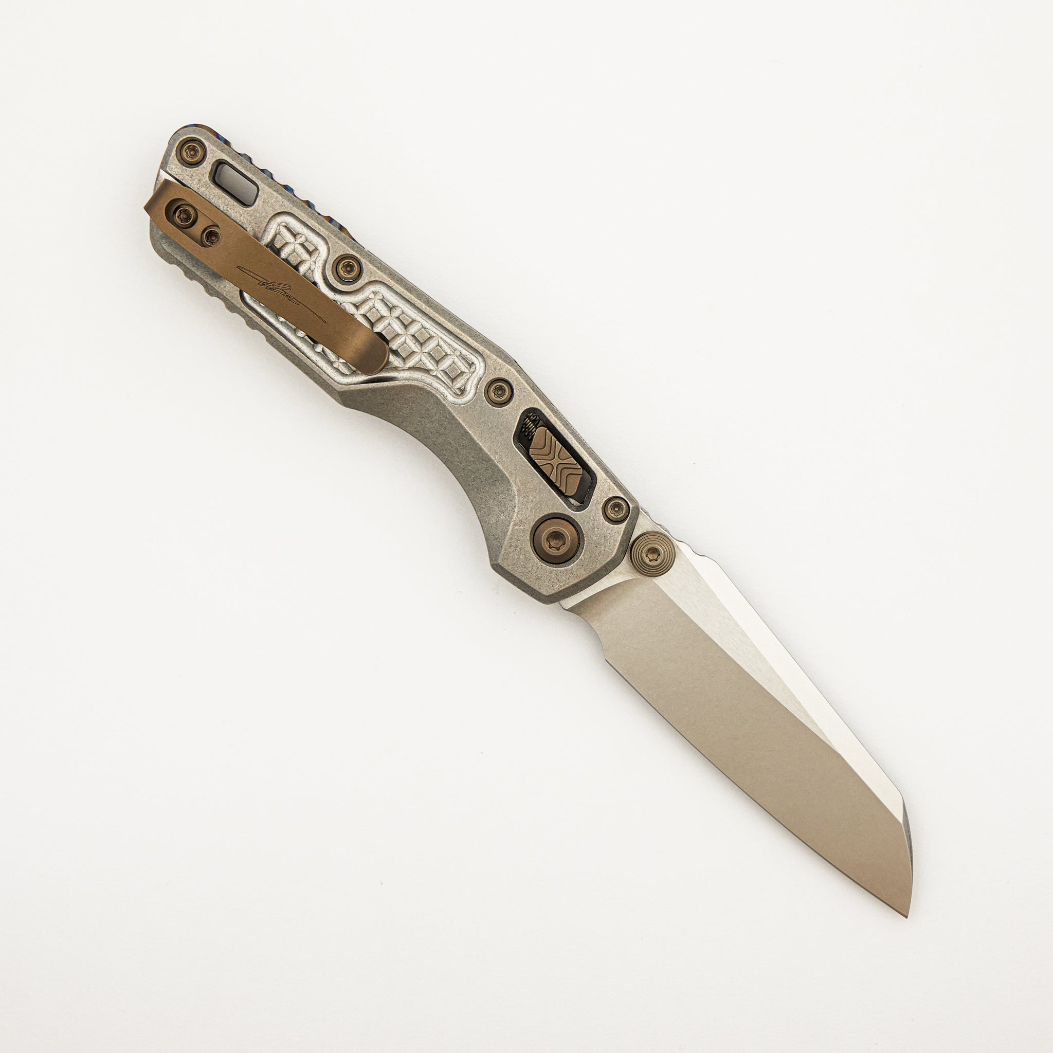 "Marfione Select" MSI Mini RAM-LOK Stonewash Finish Frag Pattern Titanium w/ Flamed Titanium Accent 210M-10FRMS5