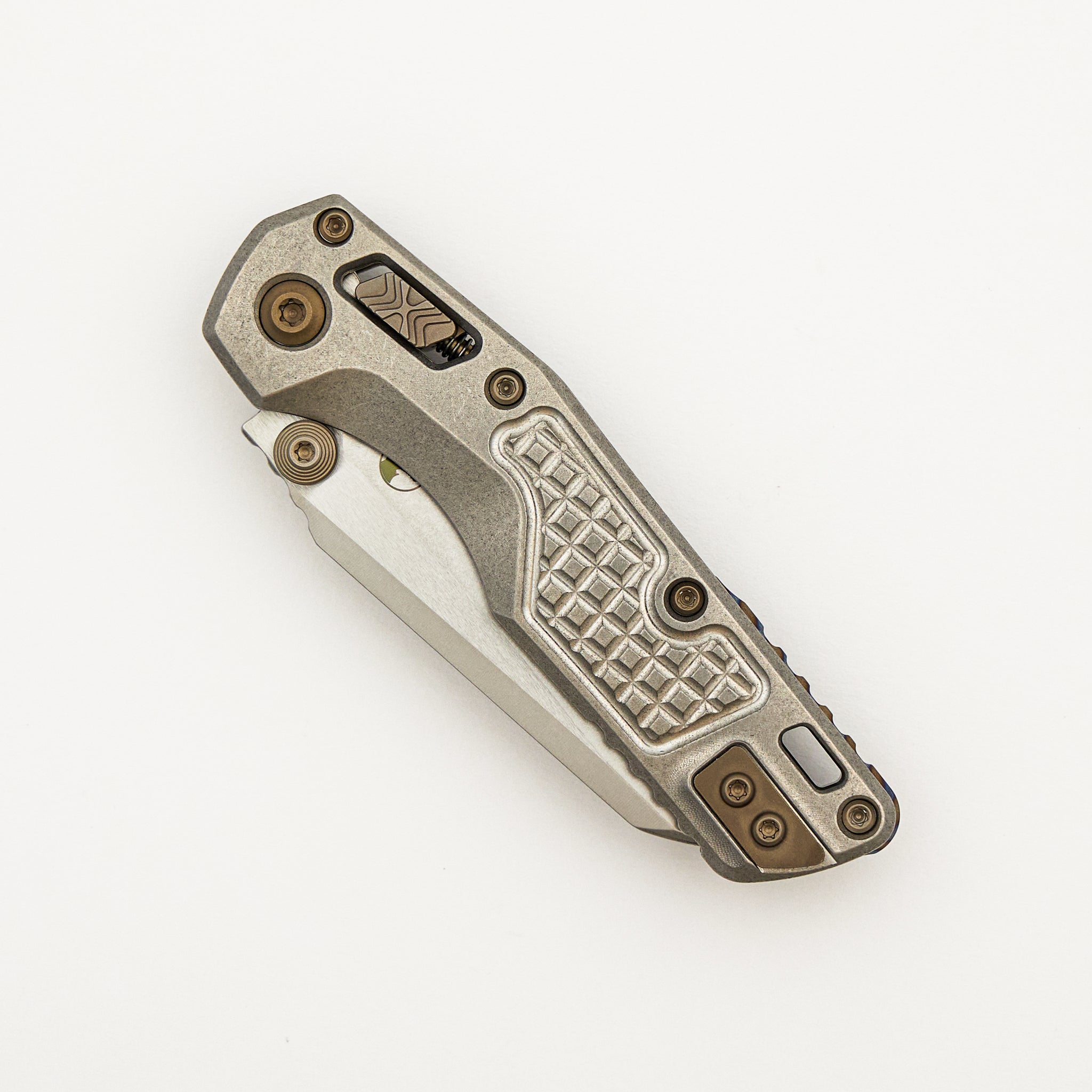 "Marfione Select" MSI Mini RAM-LOK Stonewash Finish Frag Pattern Titanium w/ Flamed Titanium Accent 210M-10FRMS5