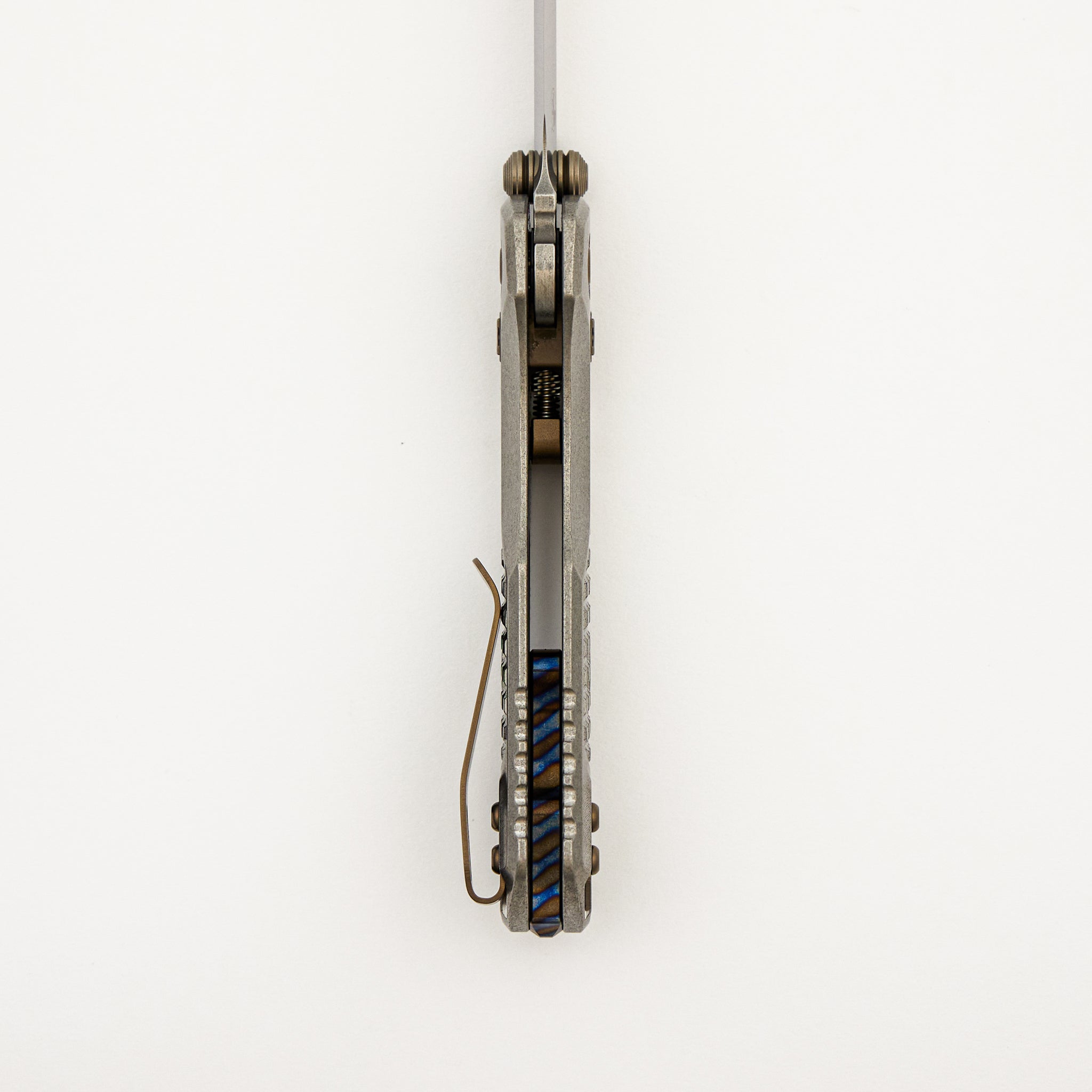 "Marfione Select" MSI Mini RAM-LOK Stonewash Finish Frag Pattern Titanium w/ Flamed Titanium Accent 210M-10FRMS5