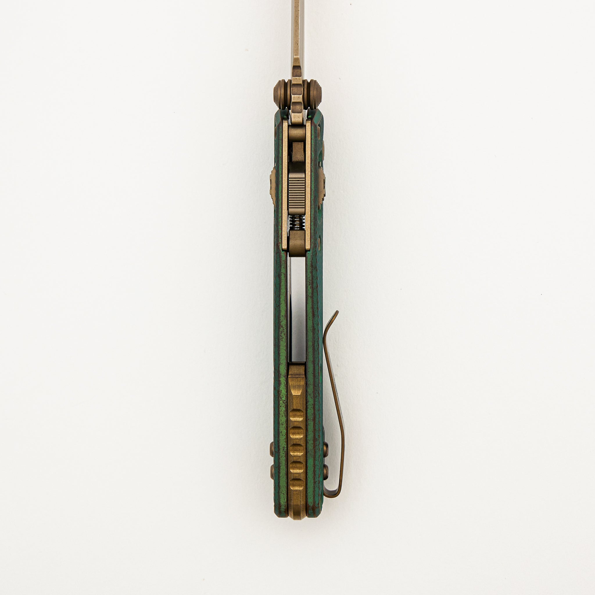 "Marfione Select" MSI Mini S/E Bronzed Stonewash Finished Antique Green Anodized Fluted Titanium W/ Bronze Accent 210M-13FLMS2