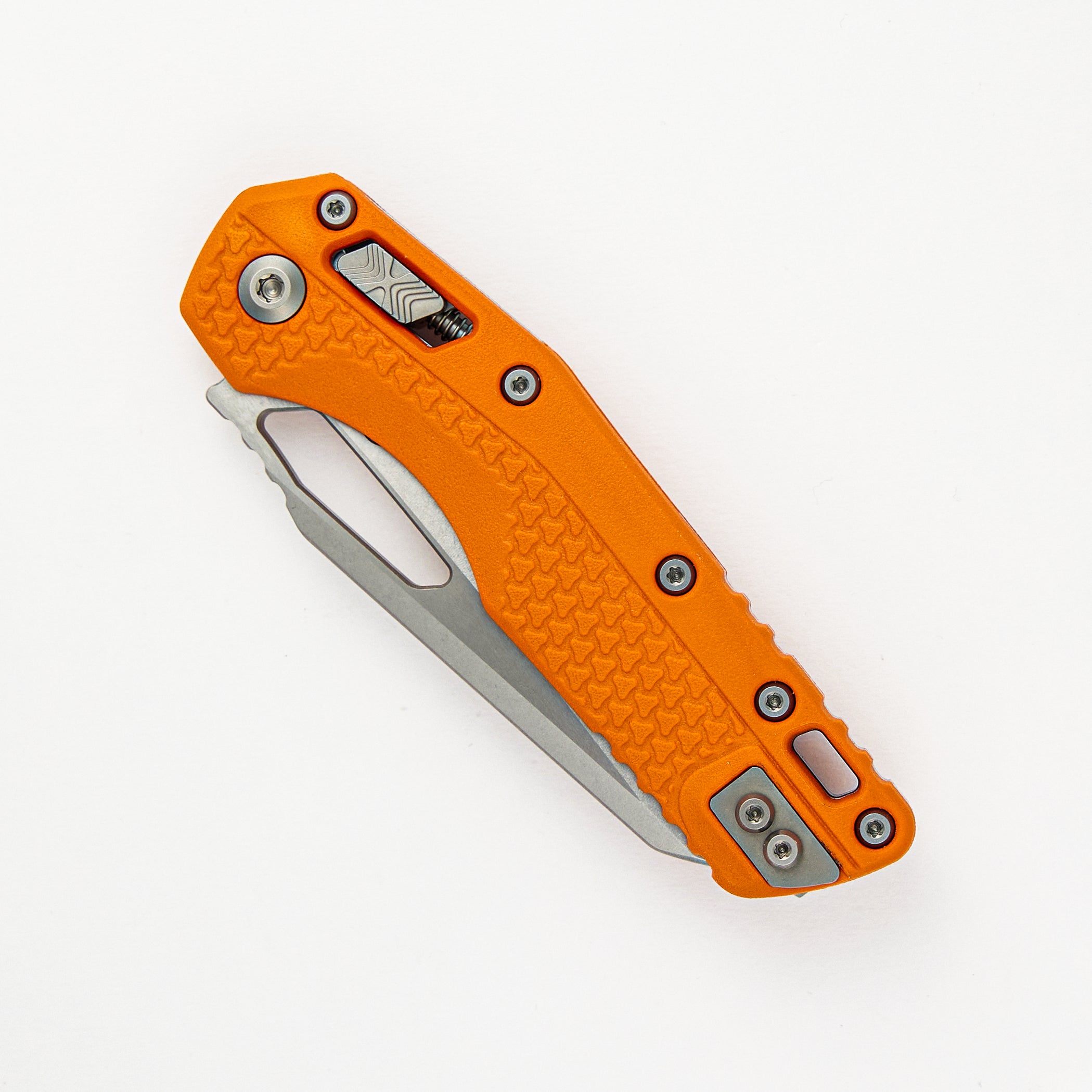 Microtech MSI S/E Tri-Grip Polymer Orange Stonewash Partial Serrated 210T-11PMOR