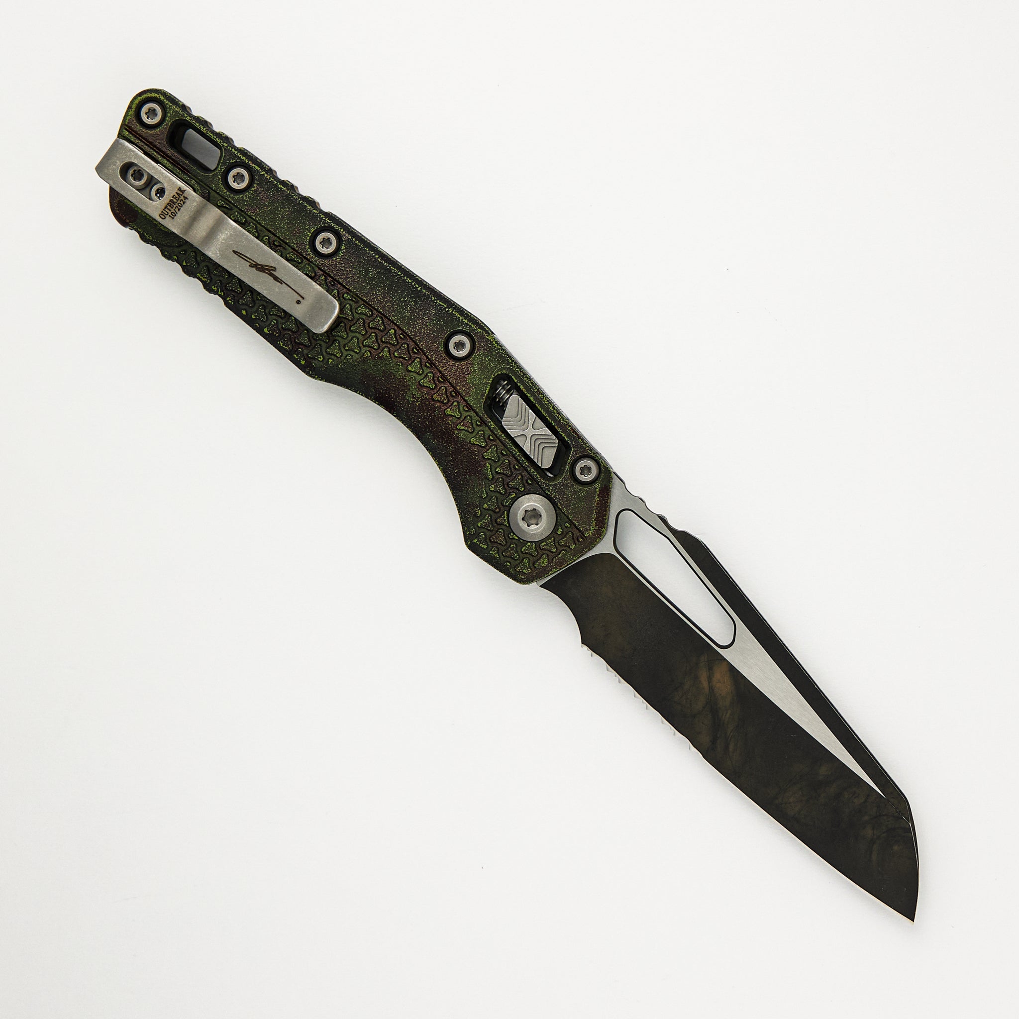 Microtech MSI S/E Tri-Grip Outbreak Signature Series Polymer Partial Serrated 210T-2 PMOBS