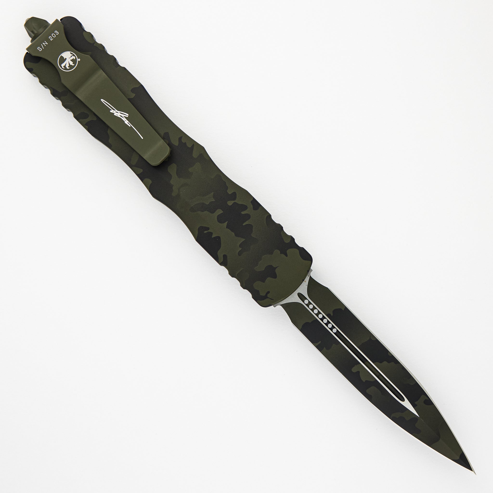 Microtech Dirac Delta D-E Signature Series Olive Camo Standard 227-1 OCS