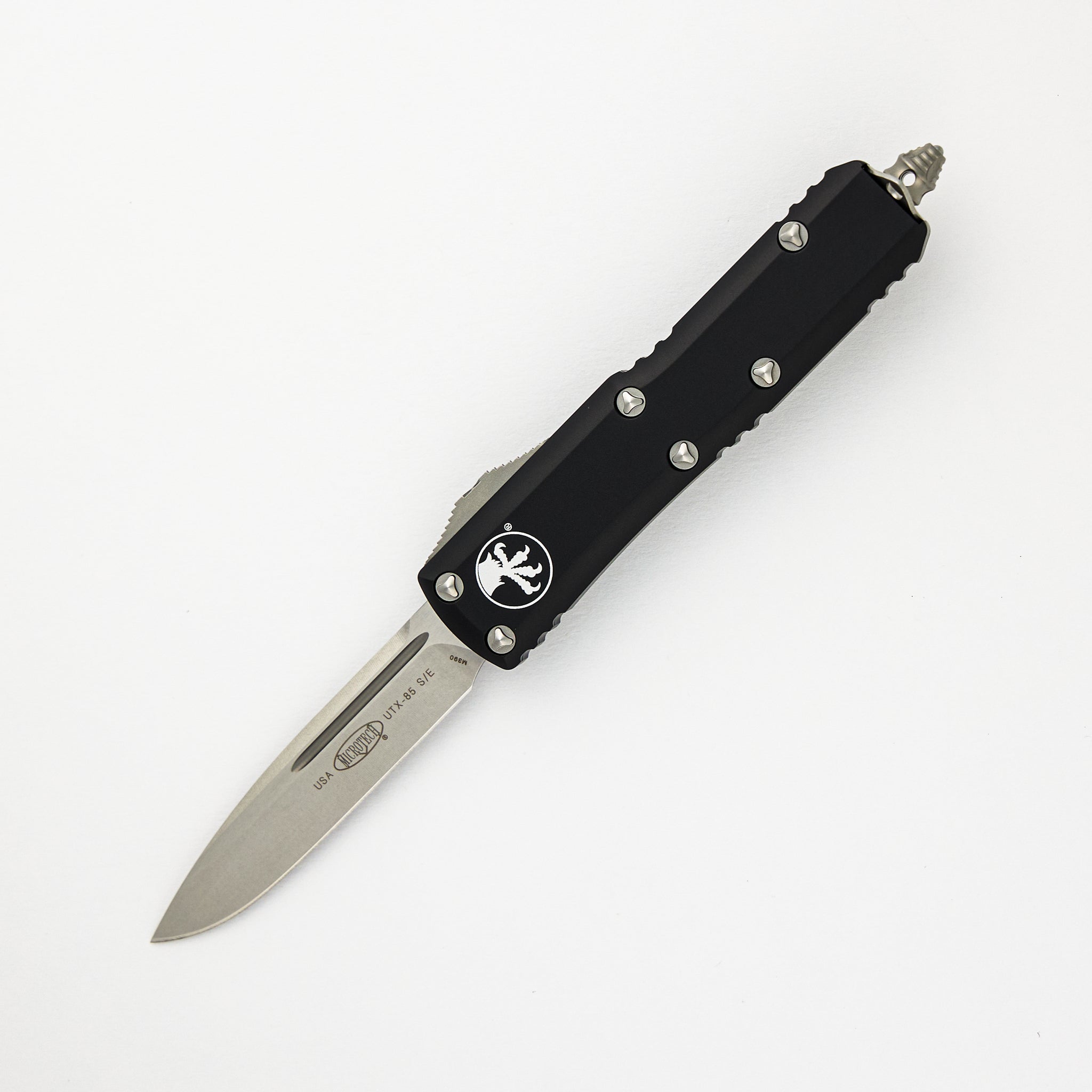 MICROTECH UTX-85 S/E BLACK STONEWASH M390 STANDARD 231-10