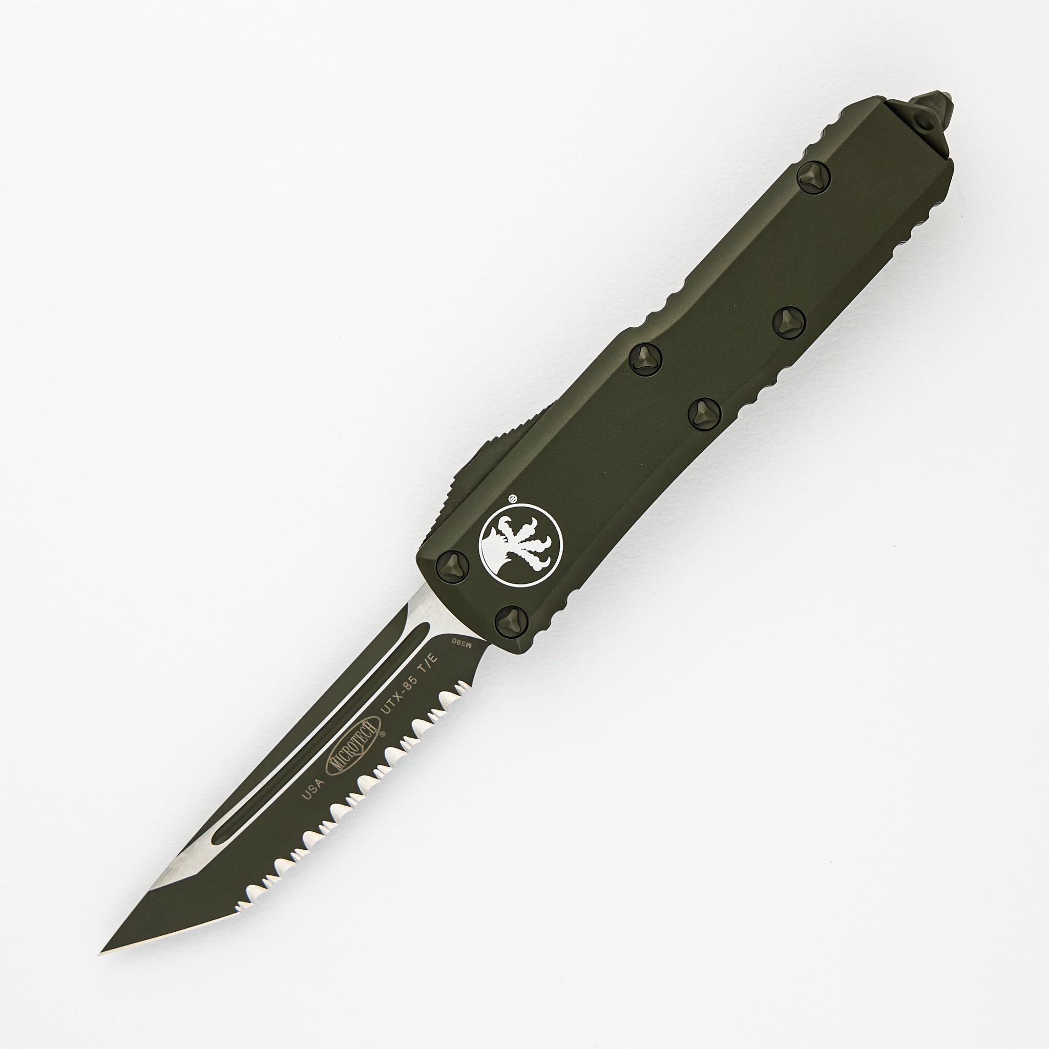 MICROTECH UTX-85 T-E CERAKOTE OD GREEN FULL SERRATED 233-3 COD