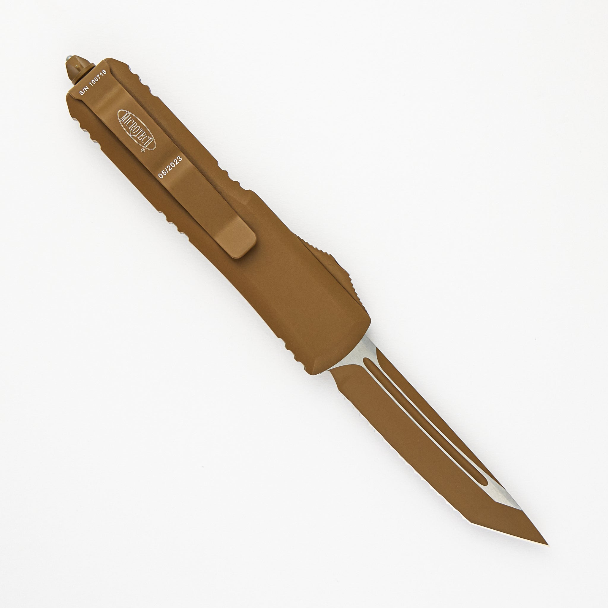 MICROTECH UTX-85 T-E CERAKOTE TAN FULL SERRATED 233-3 CTA