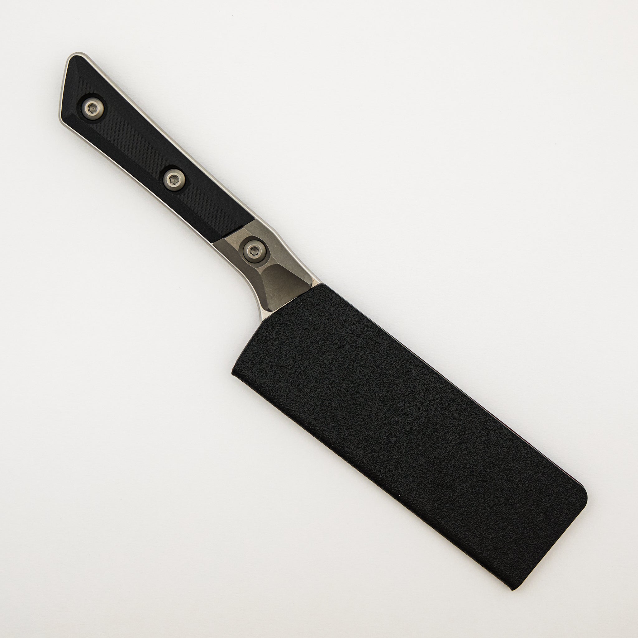 Santoku 4" - G-10 Black - Bead Blast Bolster - Stonewash Standard - 3300B-10 BK