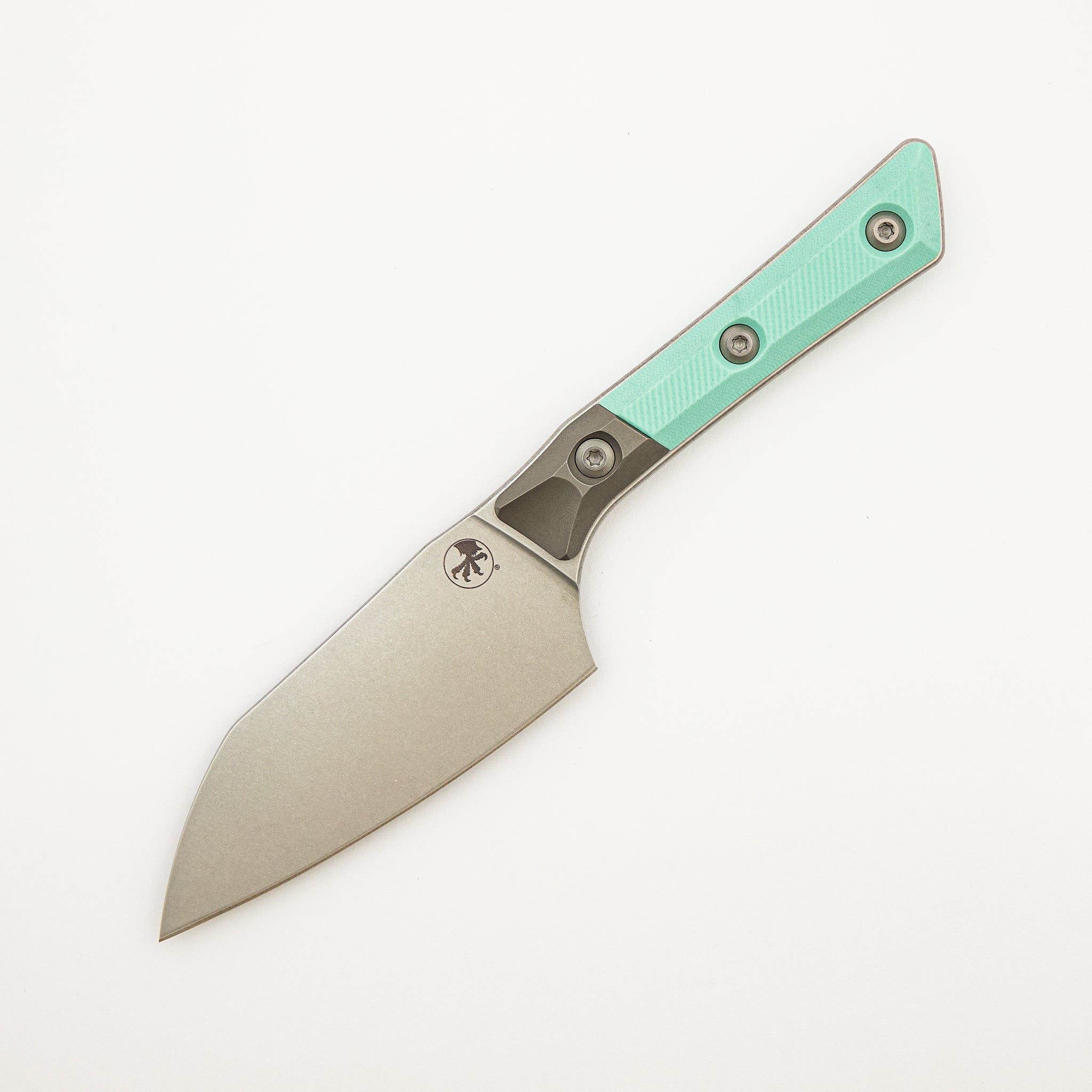 Santoku 4" - G-10 Caribbean Blue - Bead Blast Bolster - Stonewash Standard - 3300B-10 CA