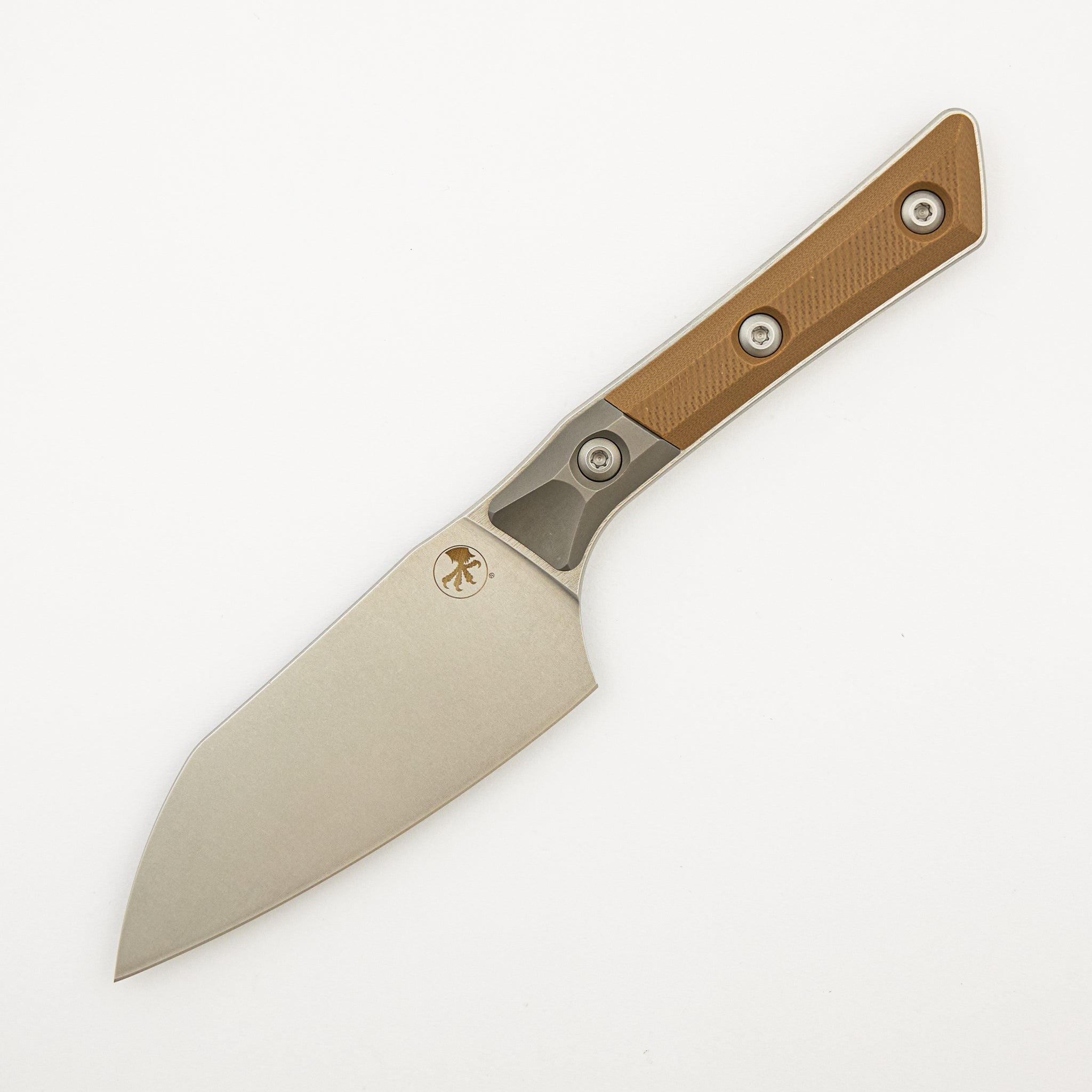 Santoku 4" - G-10 Coyote Tan - Bead Blast Bolster - Stonewash Standard - 3300B-10 CE