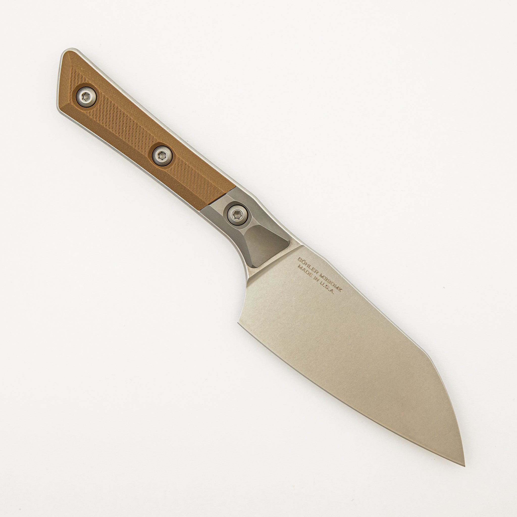 Santoku 4" - G-10 Coyote Tan - Bead Blast Bolster - Stonewash Standard - 3300B-10 CE