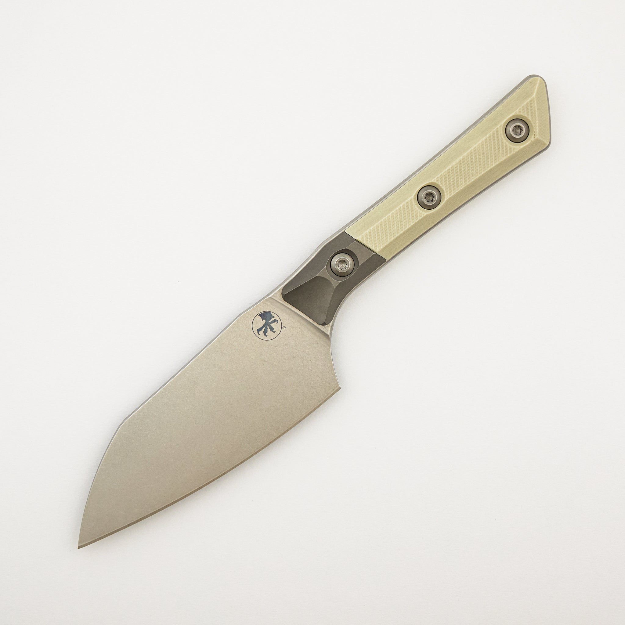 Santoku 4" - G-10 Ivory - Bead Blast Bolster - Stonewash Standard - 3300B-10 IV